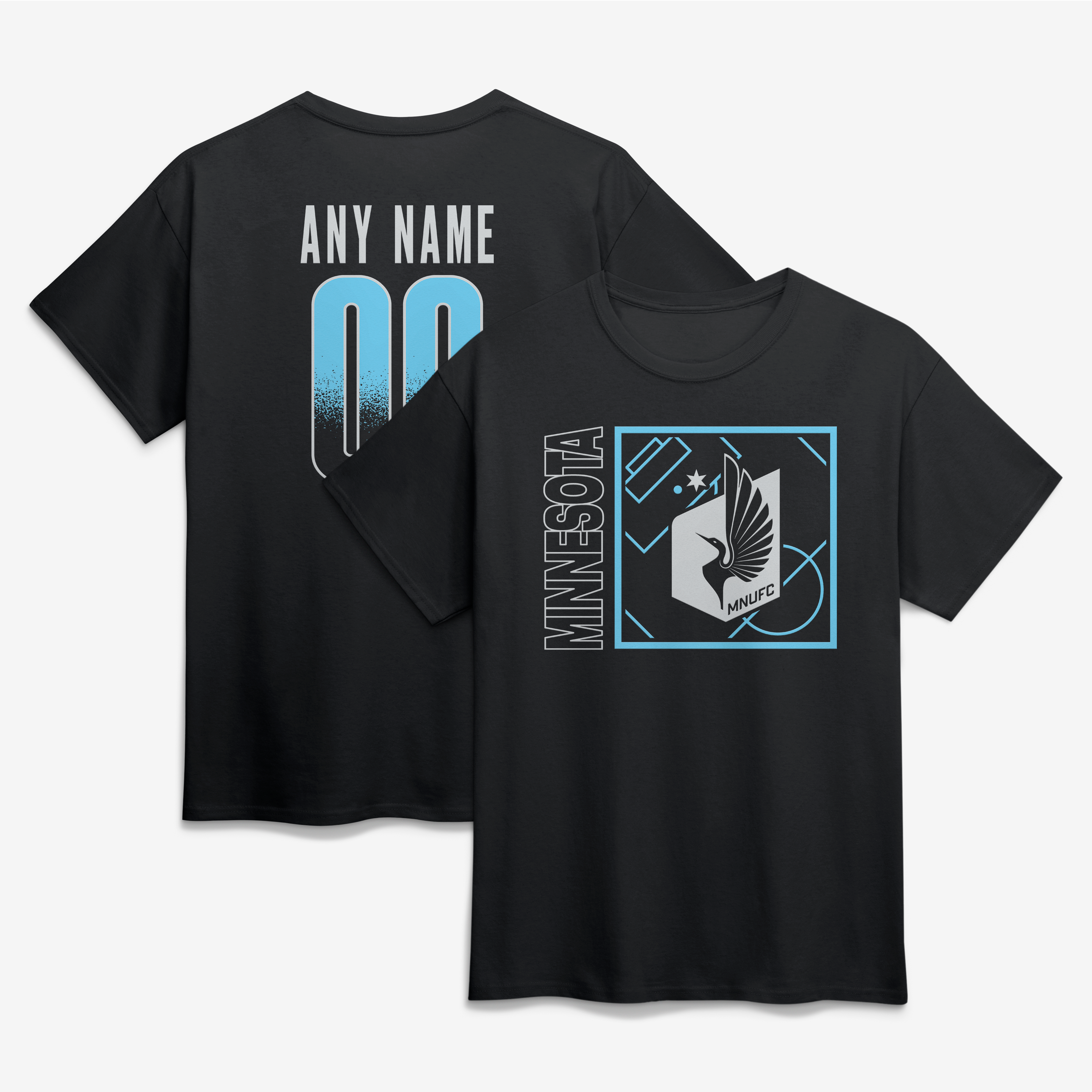 Men's Black Minnesota United FC  Home Field Pop Personalized Name & Number T-Shirt