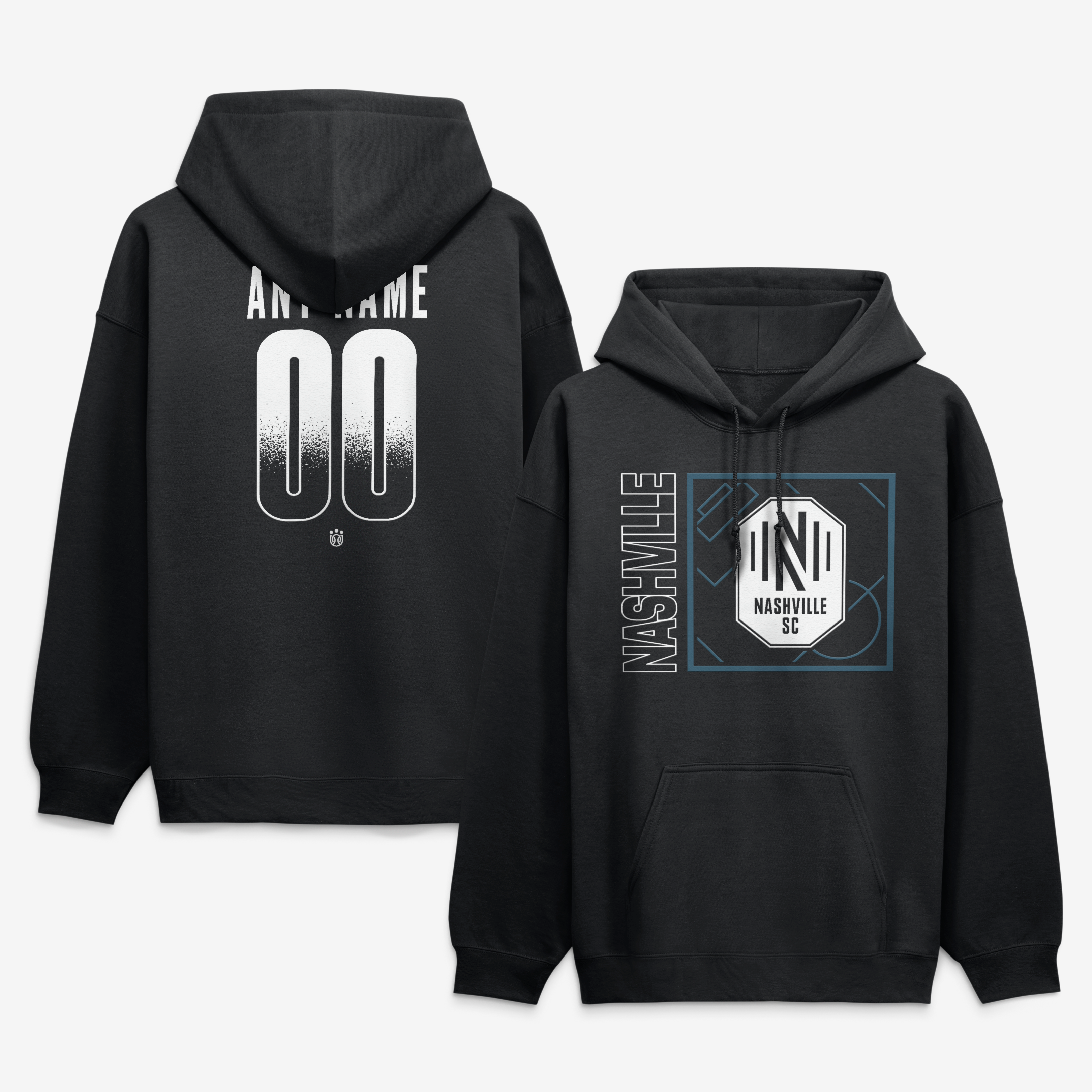 Men's Black Nashville SC  Home Field Pop Personalized Name & Number Hoodie