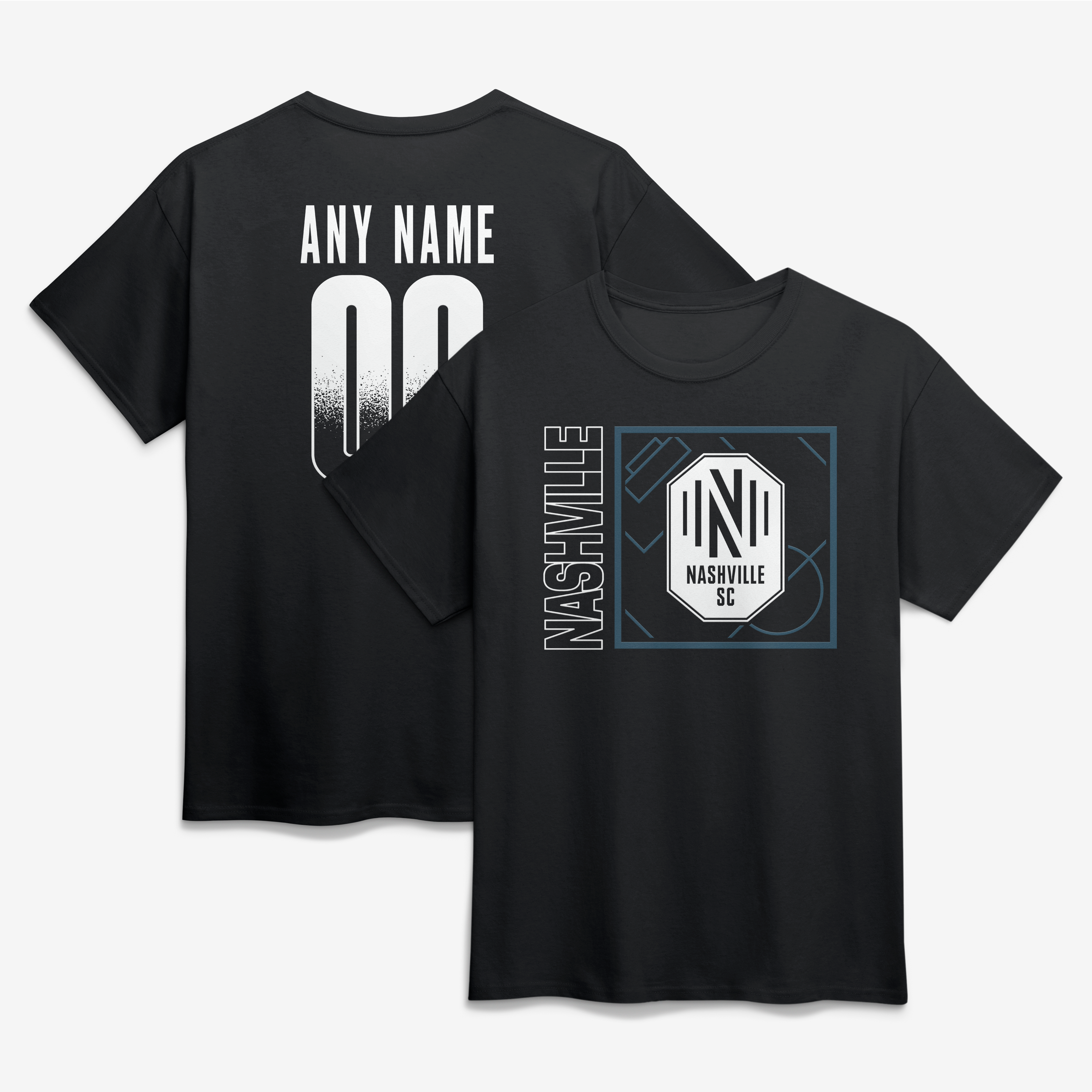 Men's Black Nashville SC  Home Field Pop Personalized Name & Number T-Shirt