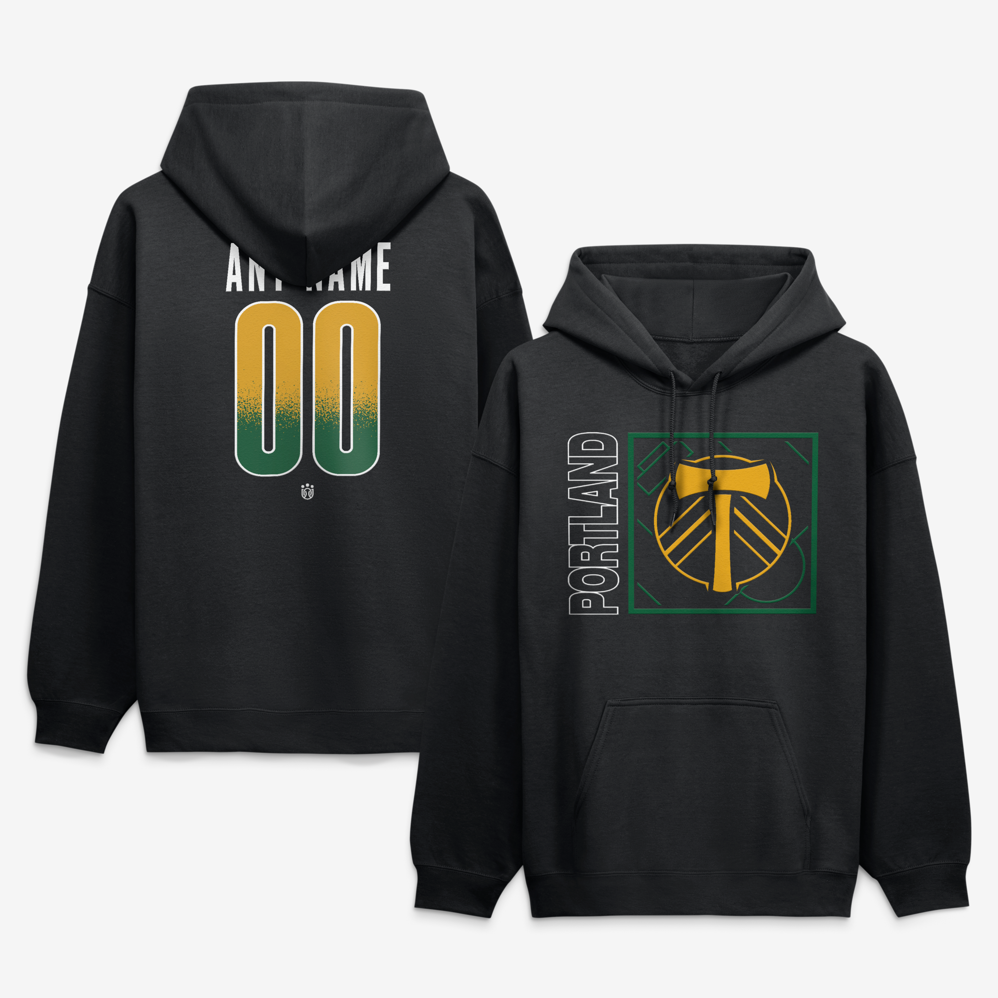 Men's Black Portland Timbers  Home Field Pop Personalized Name & Number Hoodie