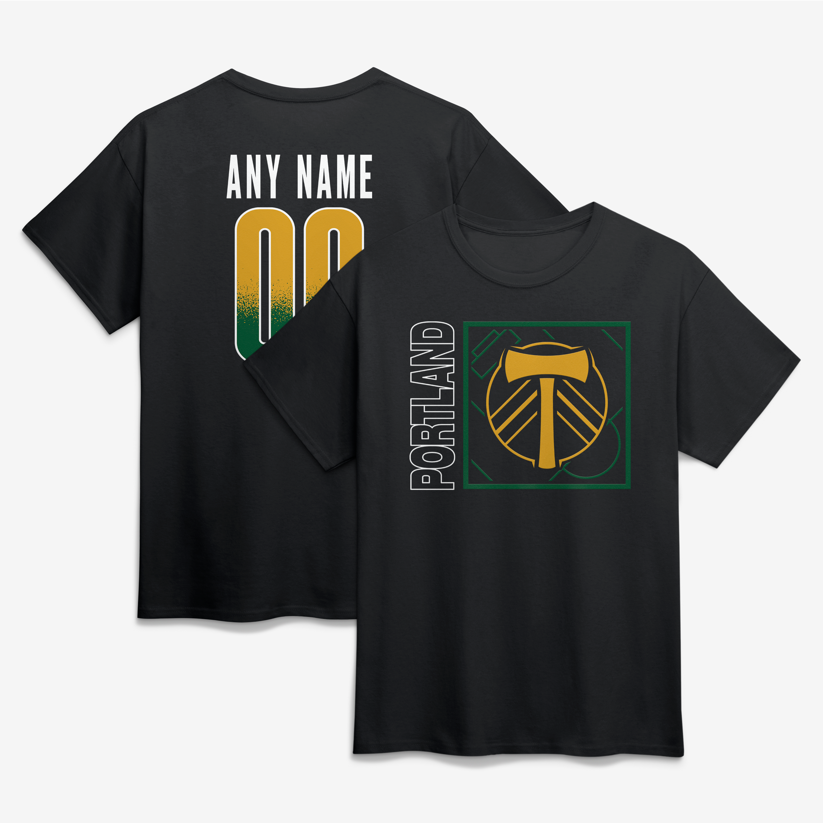 Men's Black Portland Timbers  Home Field Pop Personalized Name & Number T-Shirt