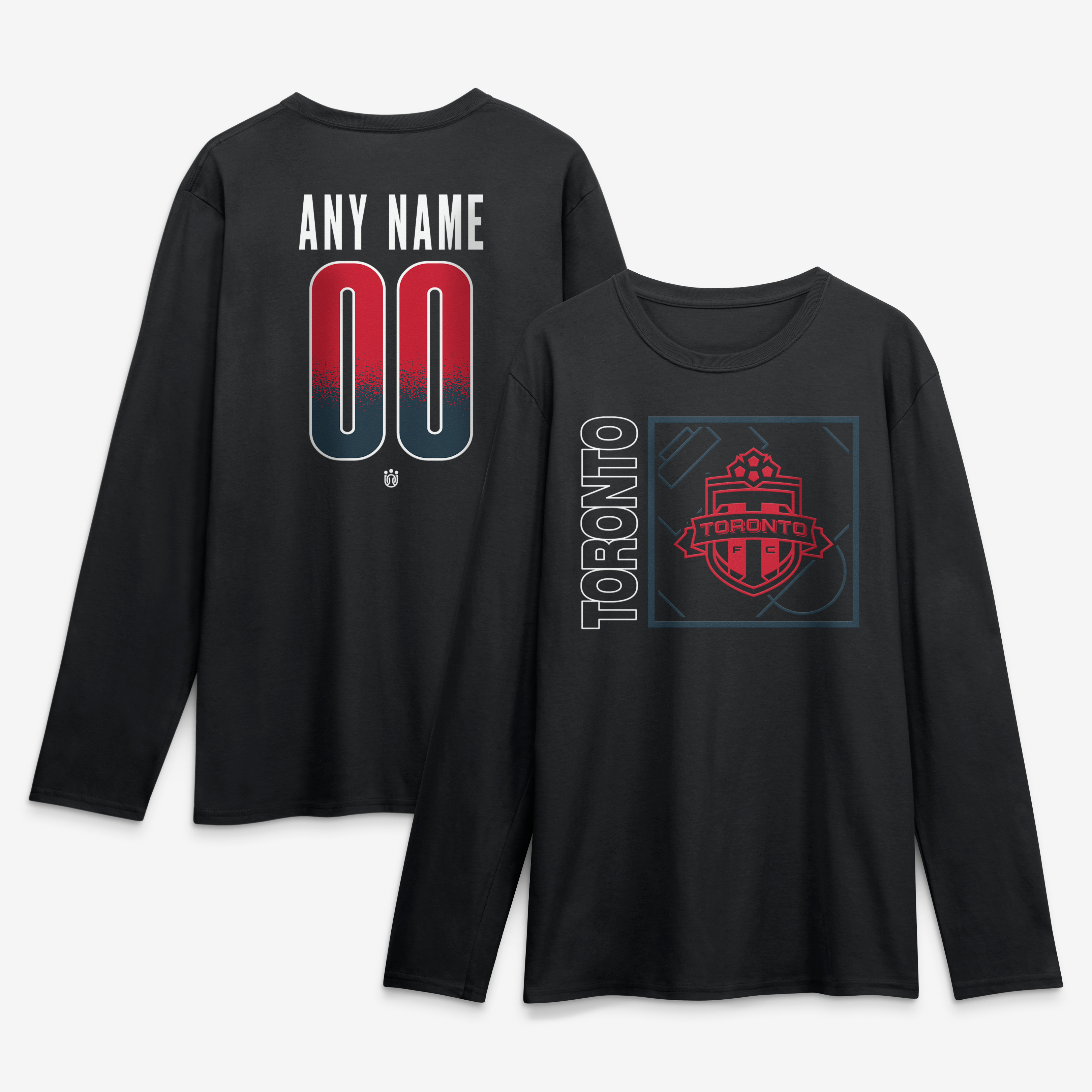 Men's Black Toronto FC  Home Field Pop Personalized Name & Number Long Sleeve T-Shirt