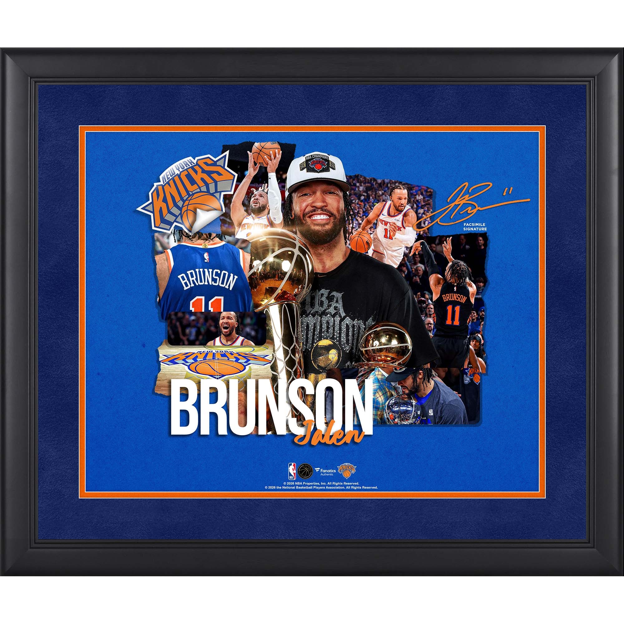 Jalen Brunson New York Knicks Facsimile Signature Framed 16" x 20" Scrapbook Collage