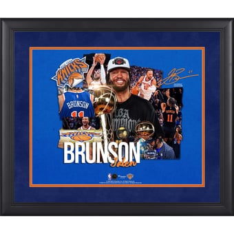 Jalen Brunson New York Knicks Facsimile Signature Framed 16" x 20" Scrapbook Collage