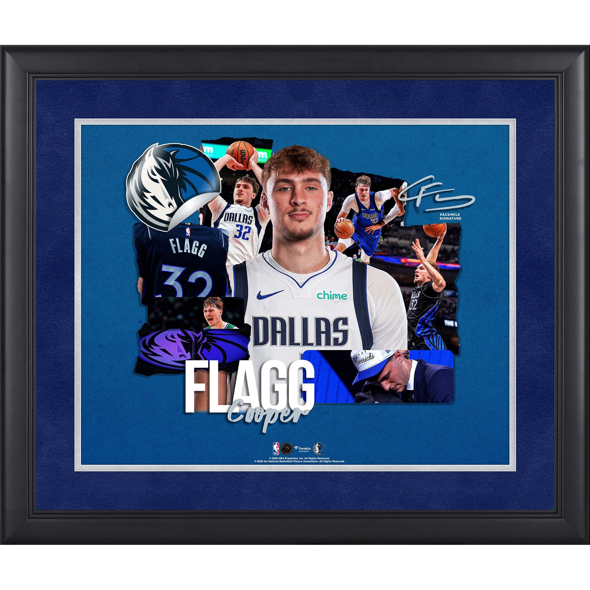 Cooper Flagg Dallas Mavericks Facsimile Signature Framed 16" x 20" Scrapbook Collage