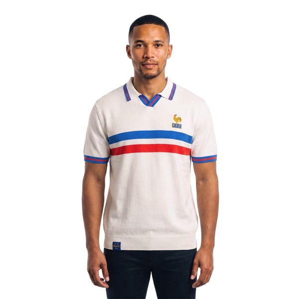 Polo rétro Equipe de France à rayures fines