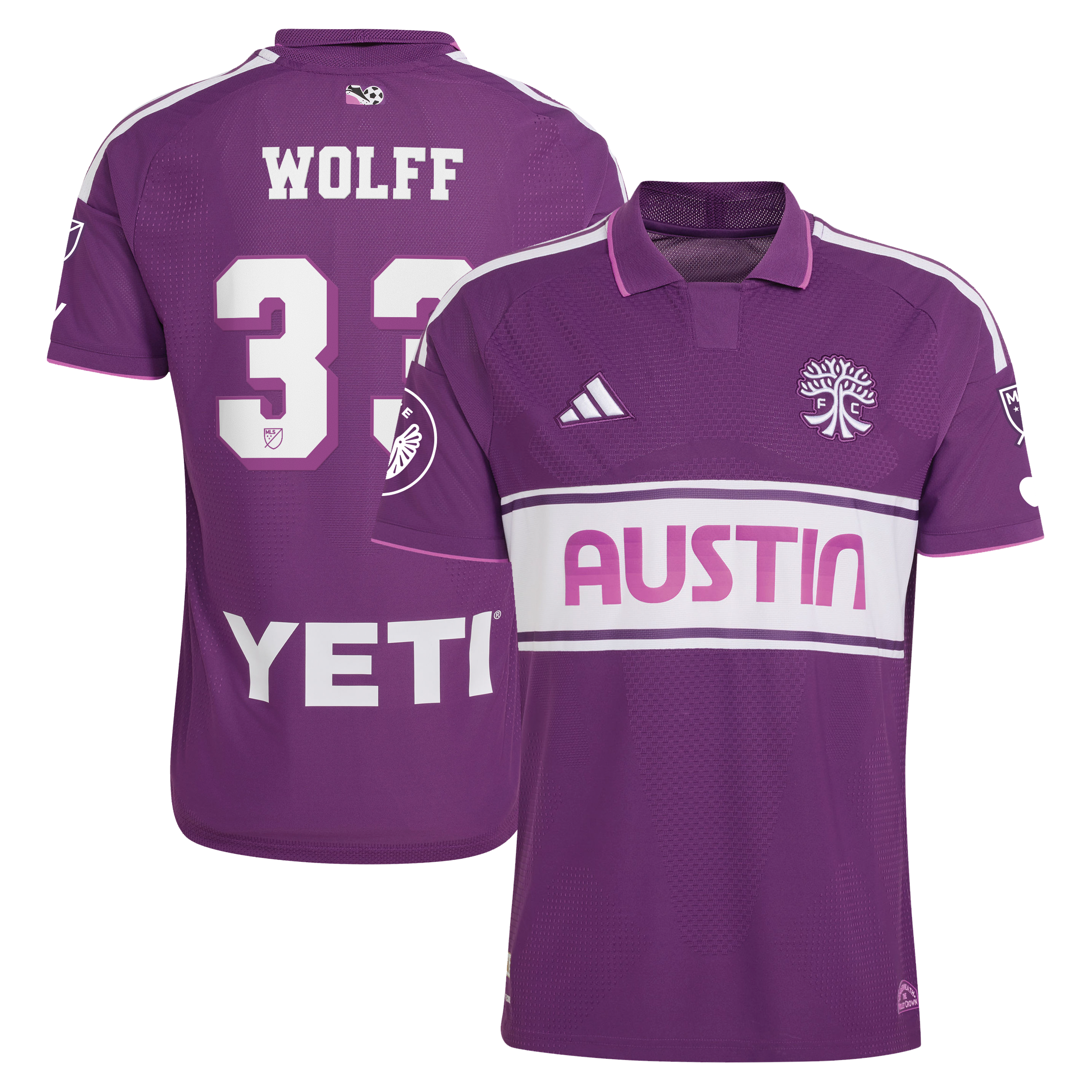 Men's adidas Owen Wolff Purple Austin FC 2026 Archive On-Field Authentic Jersey