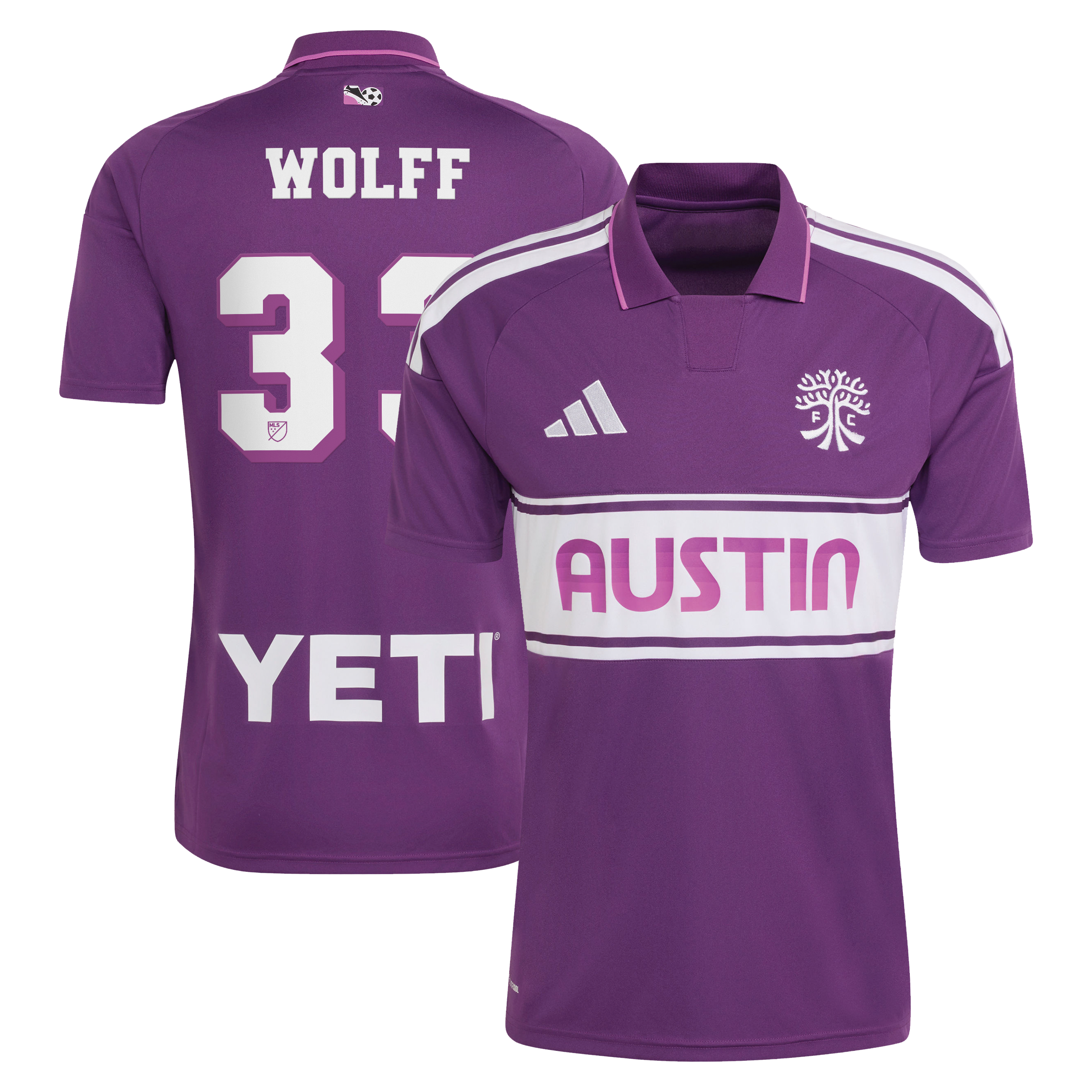 Men's adidas Owen Wolff Purple Austin FC 2026 Archive Replica Jersey