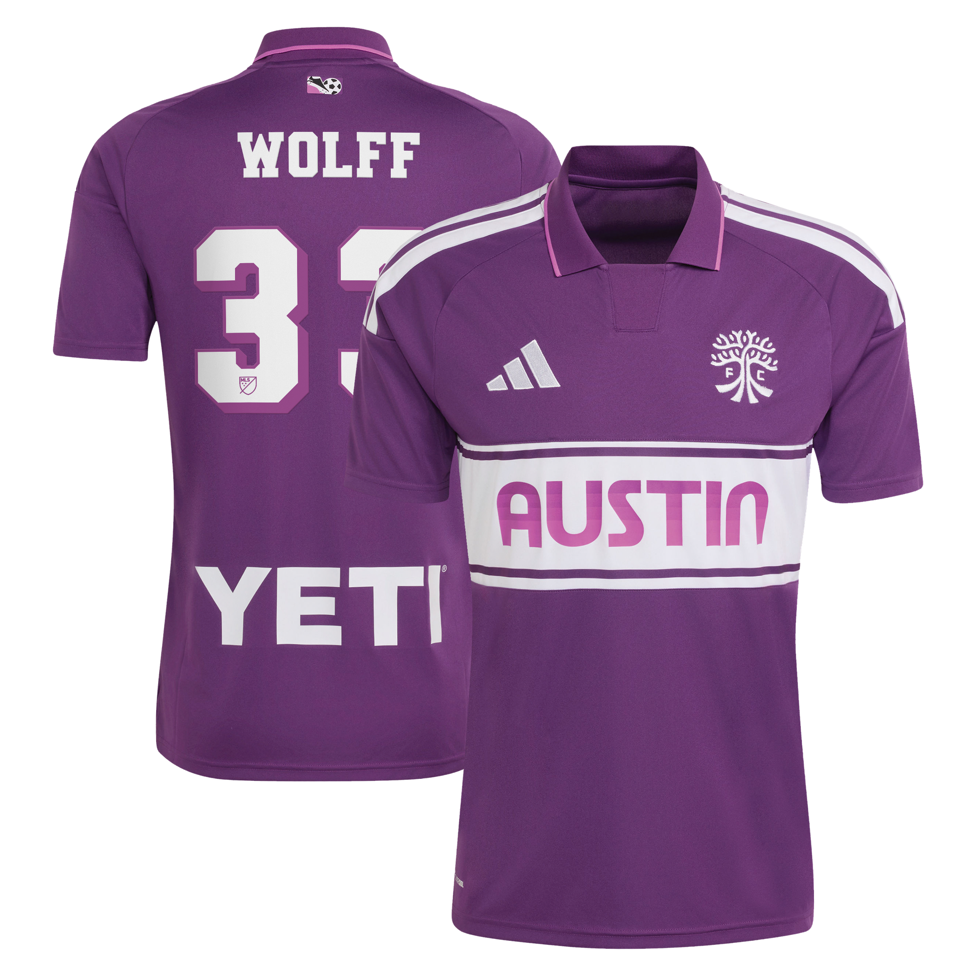 Men's adidas Owen Wolff Purple Austin FC 2026 Archive Replica Jersey