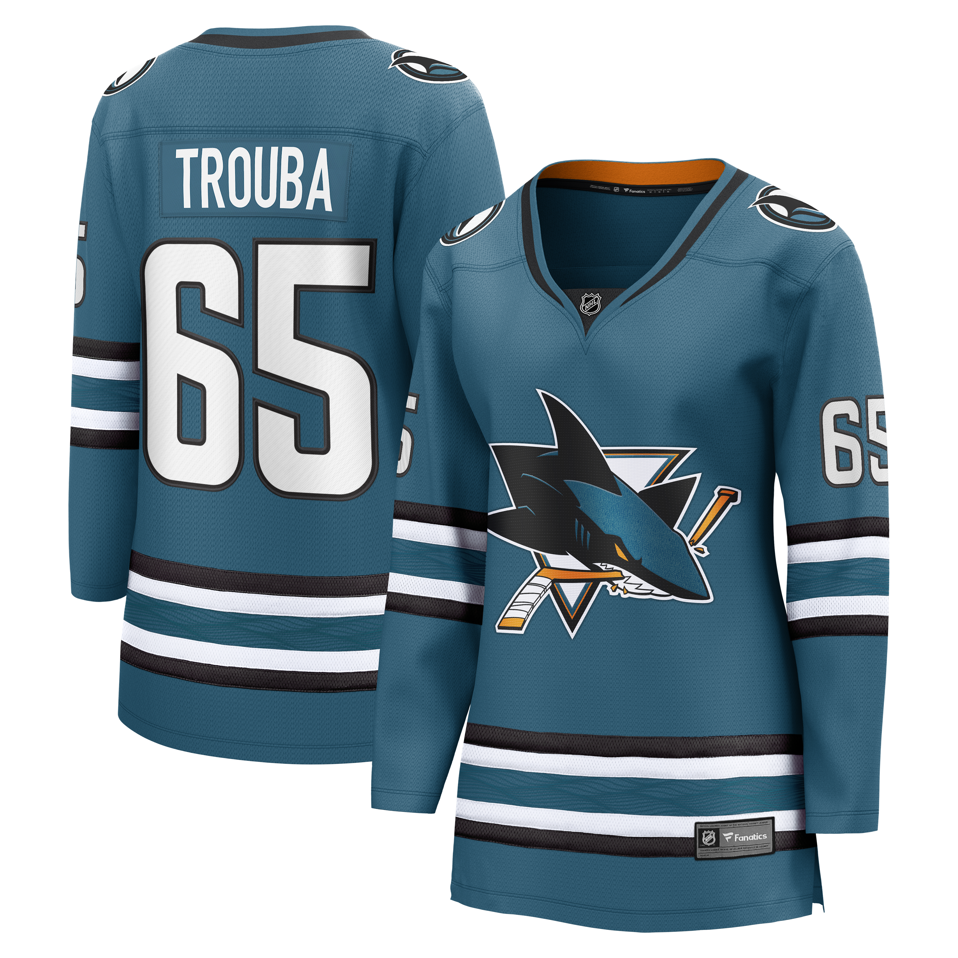 Women's Fanatics Jacob Trouba Teal San Jose Sharks Home Breakaway Jersey