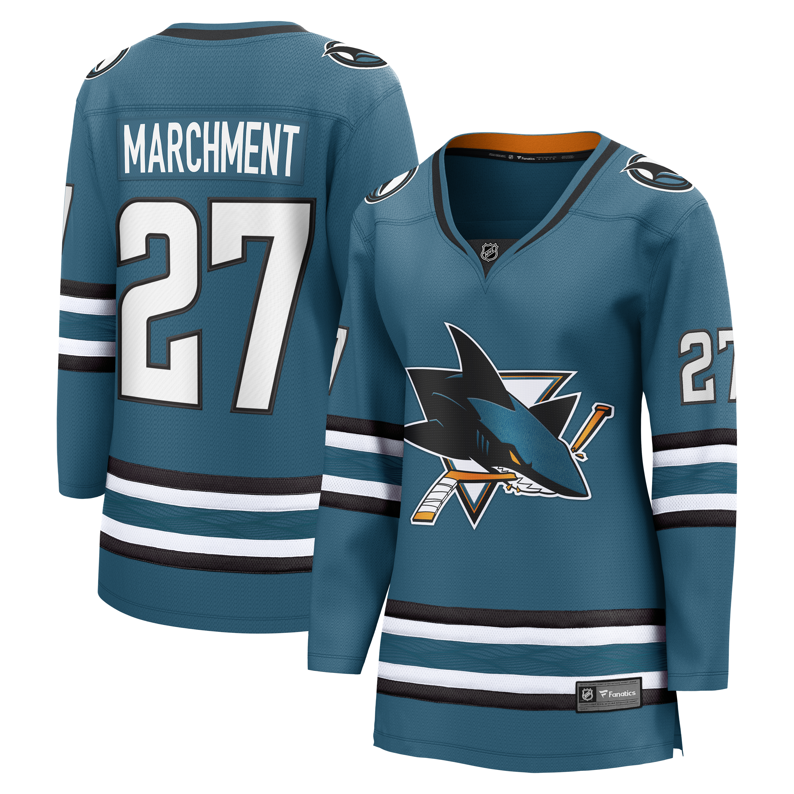 Women's Fanatics Mason Marchment Teal San Jose Sharks Home Breakaway Jersey