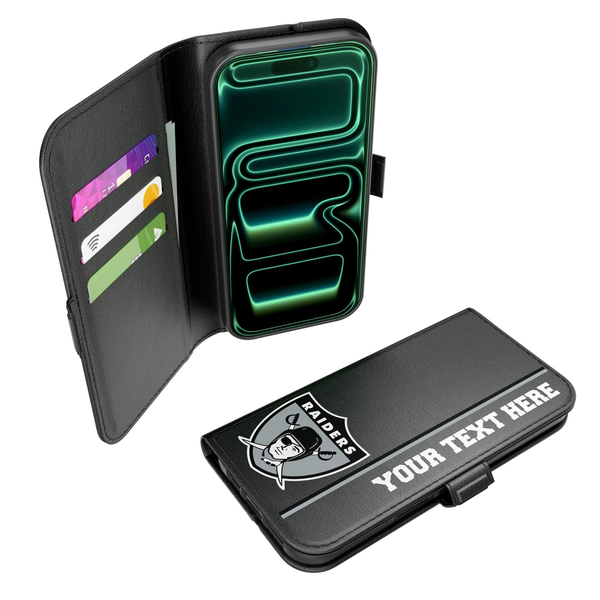 Keyscaper Las Vegas Raiders Personalized iPhone Folio 2.0 Case Keyscaper Las Vegas Raiders Personalized iPhone Folio 2.0 Case