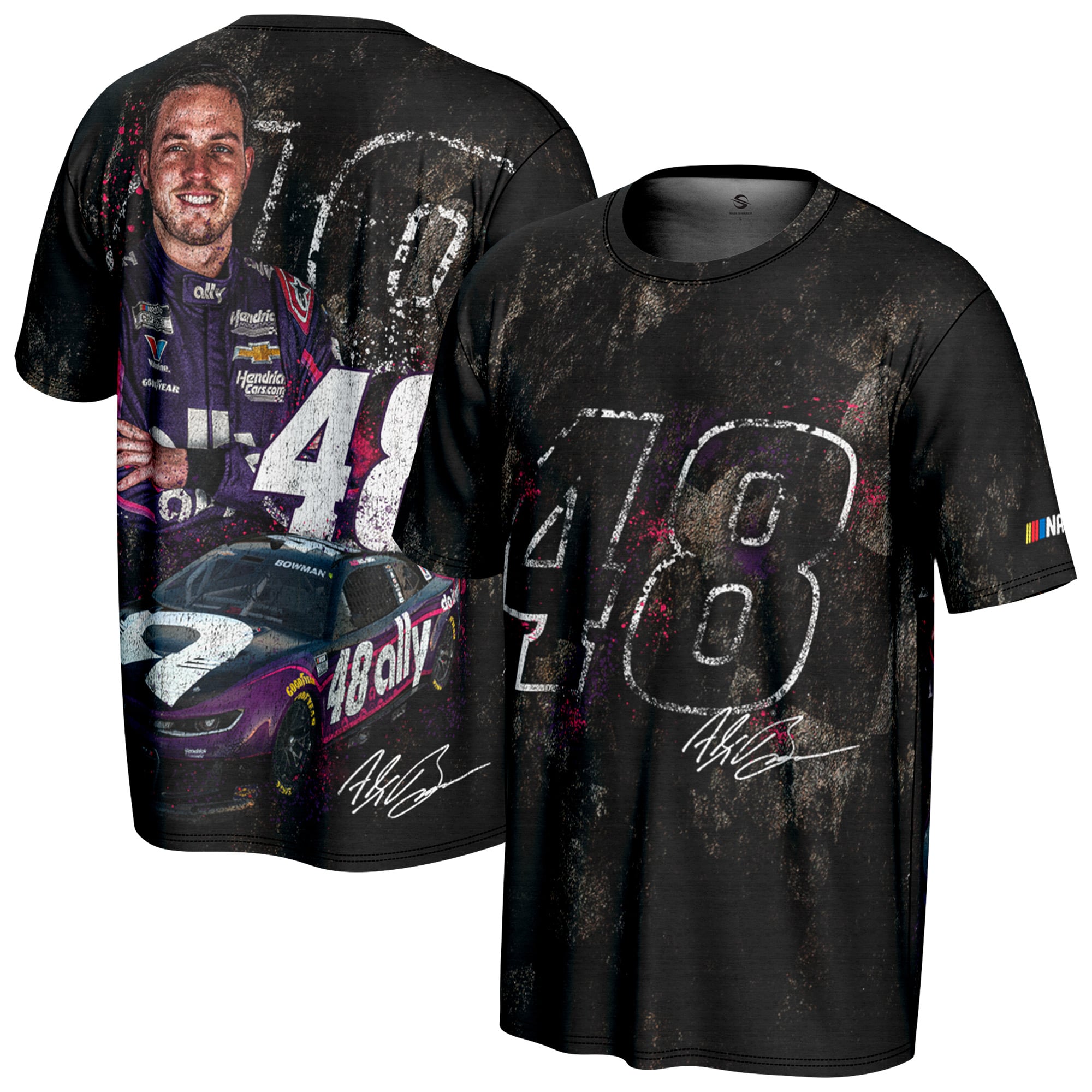 Men’s ProSphere Black Alex Bowman Paint Splatter T-Shirt Men’s ProSphere Black Alex Bowman Paint Splatter T-Shirt