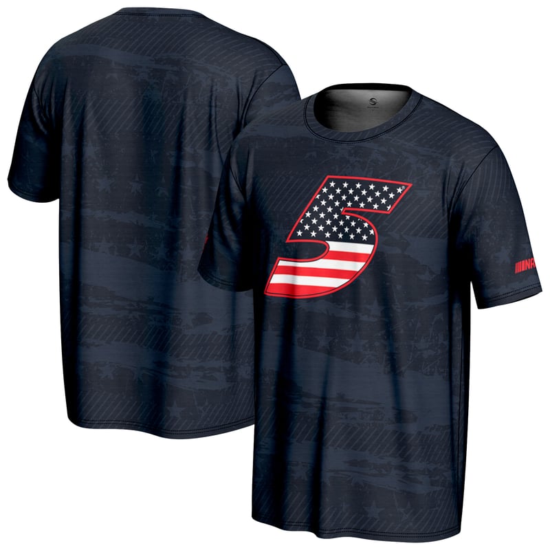 Men's ProSphere Navy Kyle Larson American Flag T-Shirt