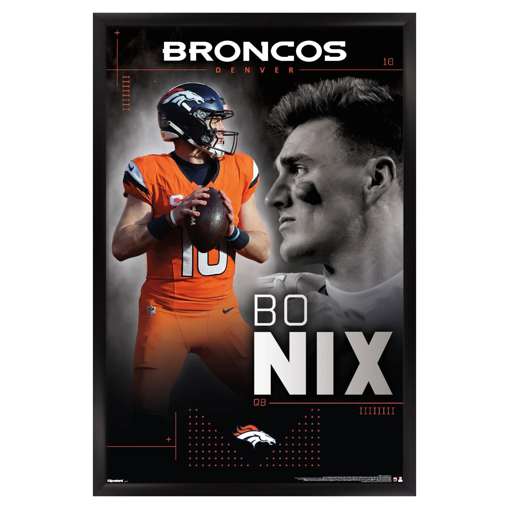 Bo Nix Denver Broncos 23" x 34" Framed Poster