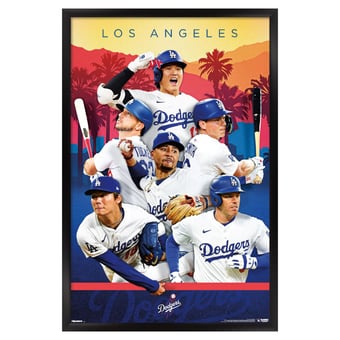 Los Angeles Dodgers 23" x 34" Framed Team Poster
