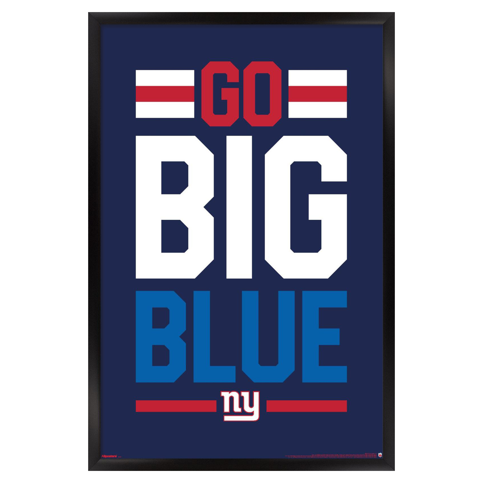 New York Giants 23" x 34" Framed Team Poster