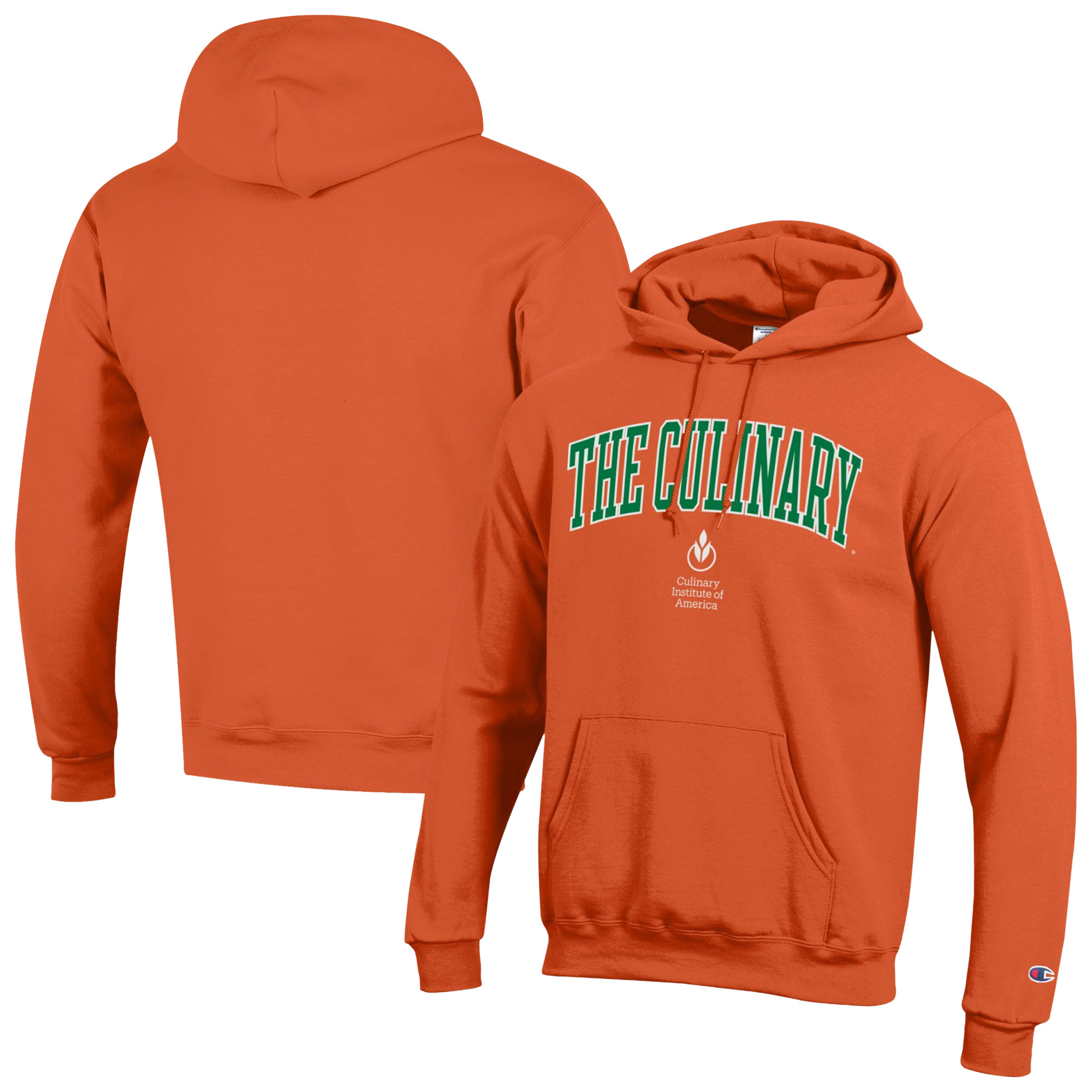 Men’s Champion Orange Culinary Institute of America Steels Campus Eco Powerblend Hoodie Men’s Champion Orange Culinary Institute of America Steels Campus Eco Powerblend Hoodie