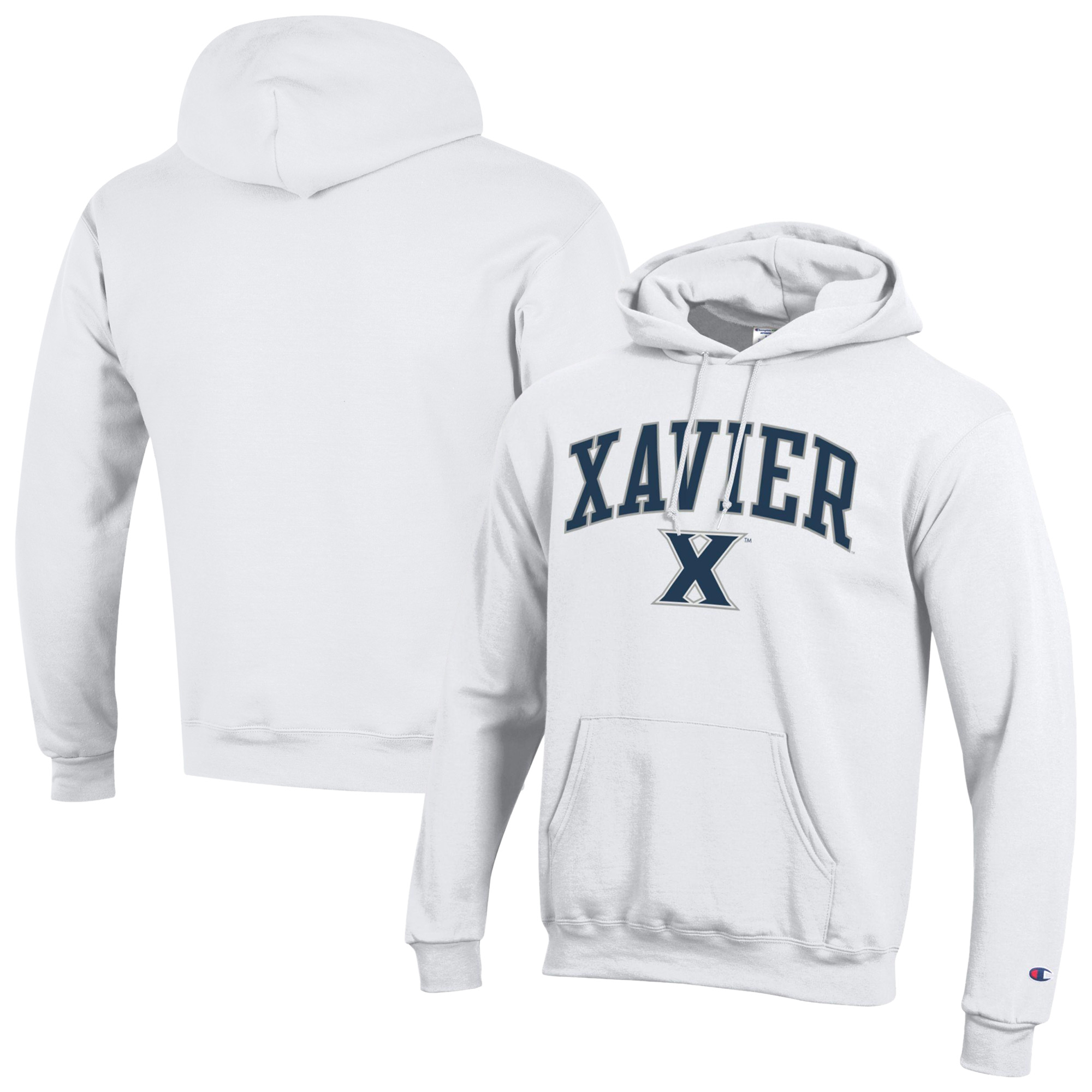 Men’s Champion White Xavier Musketeers Campus Eco Powerblend Hoodie Men’s Champion White Xavier Musketeers Campus Eco Powerblend Hoodie
