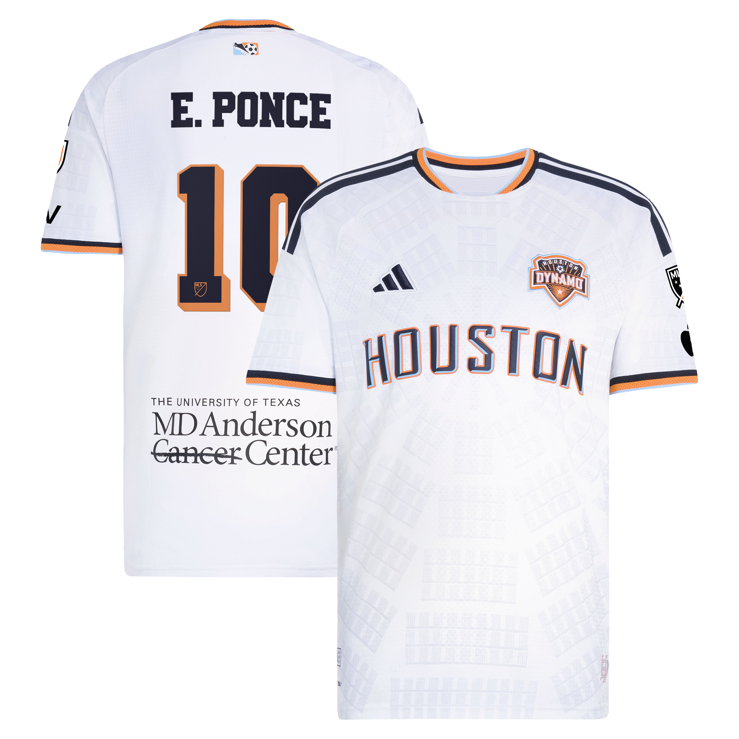 Men's adidas Ezequiel Ponce White Houston Dynamo FC 2026 Archive On-Field Authentic Jersey