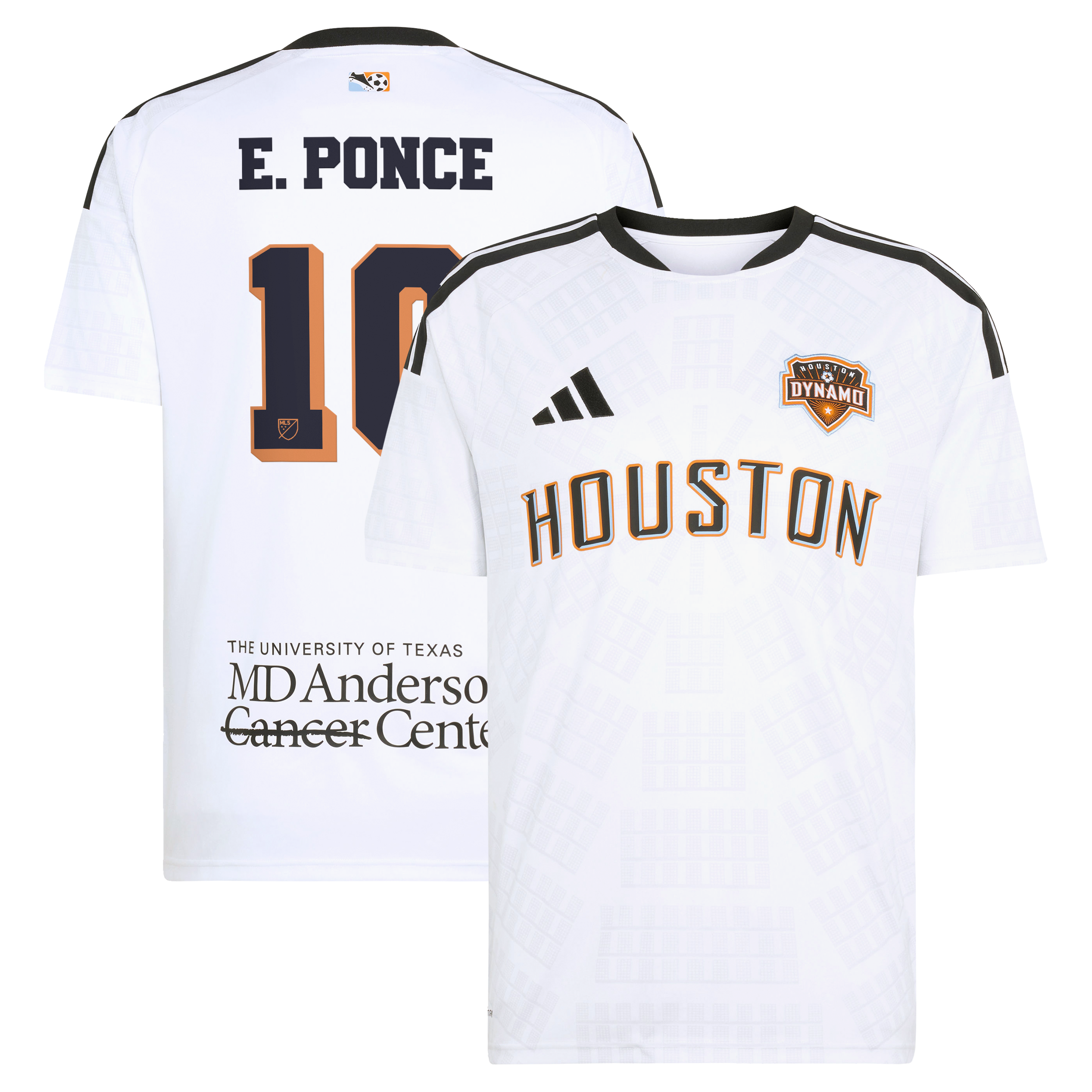 Men's adidas Ezequiel Ponce White Houston Dynamo FC 2026 Archive Replica Jersey