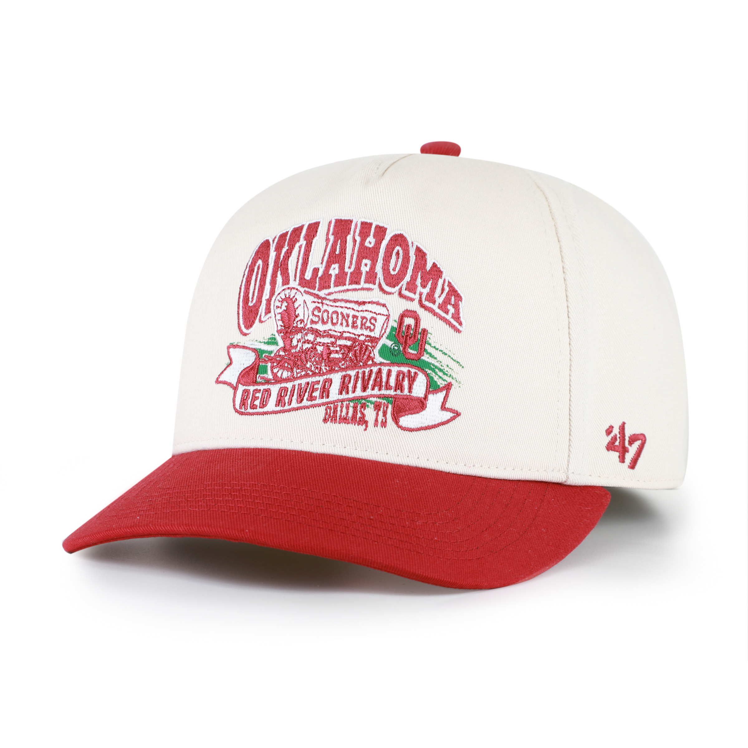 Unisex '47 Natural/Crimson Oklahoma Sooners Red River Rivalry Hitch Adjustable Hat