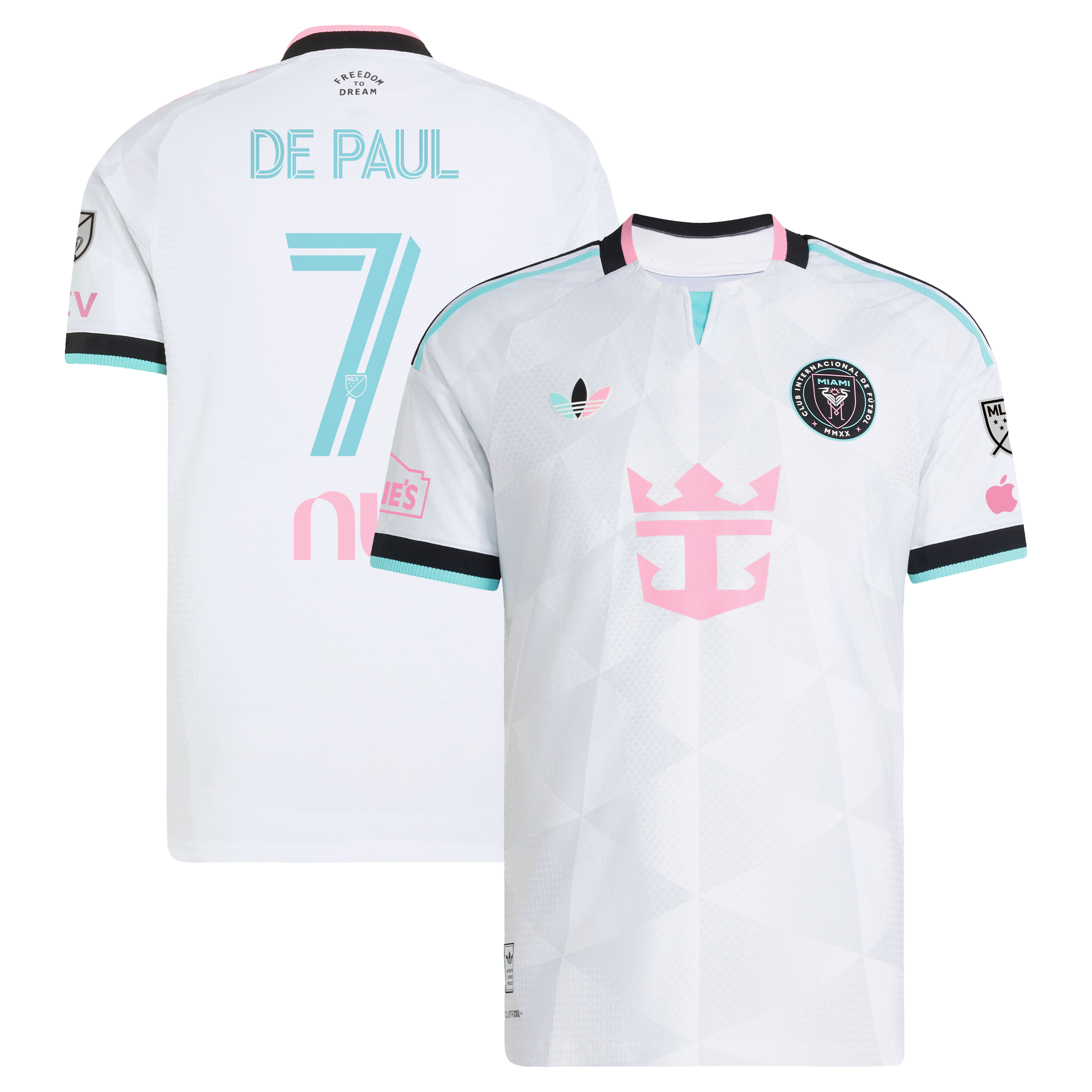 Men's adidas Rodrigo De Paul White Inter Miami CF 2026 Third On-Field Authentic Jersey