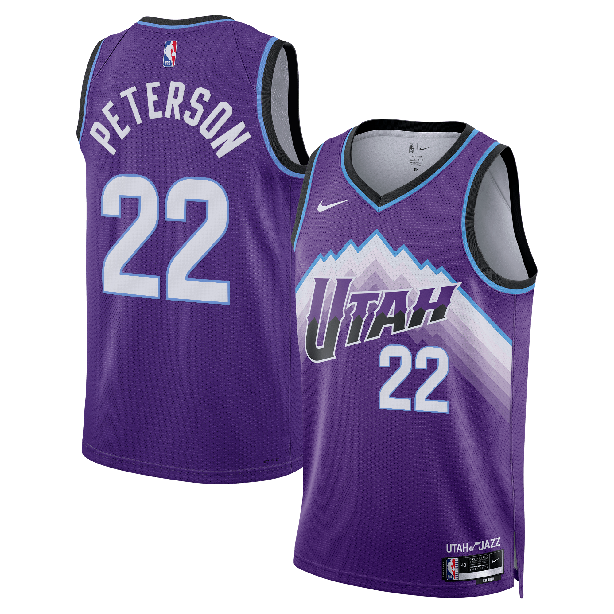 Youth Nike Darryn Peterson Purple Utah Jazz Swingman Jersey - Icon Edition