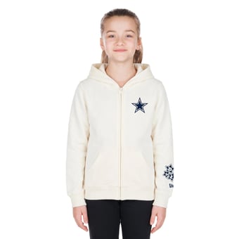 Girls Youth New Era  Beige Dallas Cowboys Football Full Snap Jacket