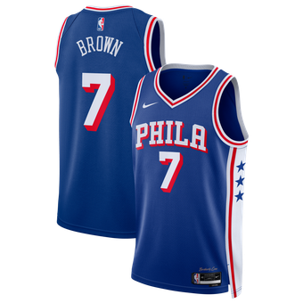 Unisex Nike Jaylen Brown Royal Philadelphia 76ers Swingman Jersey - Icon Edition