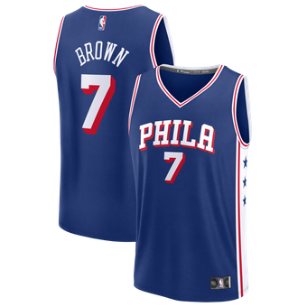 Men's Fanatics Jaylen Brown Royal Philadelphia 76ers Fast Break Jersey - Icon Edition