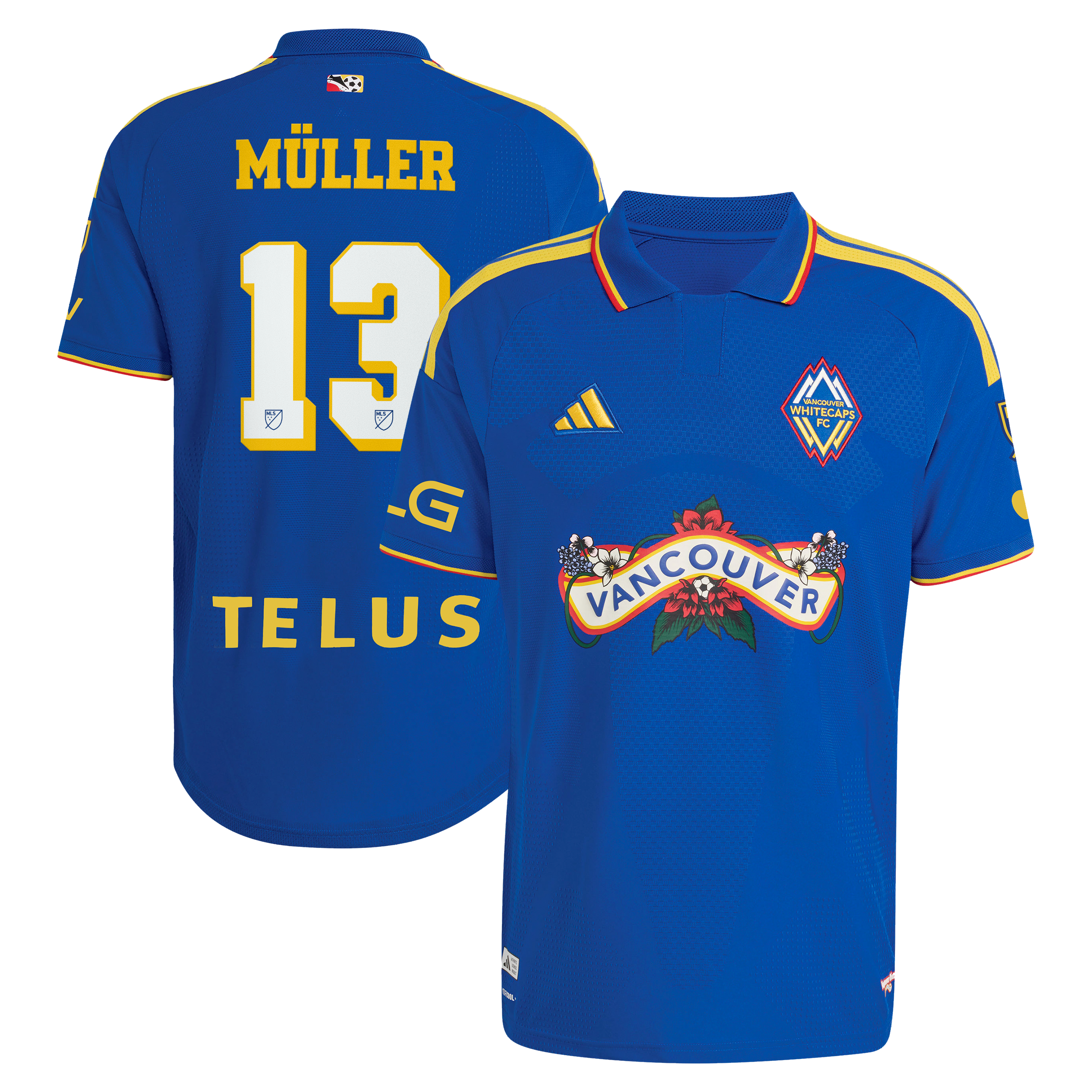 Men's adidas Thomas Müller Royal Vancouver Whitecaps FC 2026 Archive On-Field Authentic Jersey