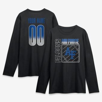 Men's Black Air Force Falcons  Home Field Pop Personalized Any Name & Number Long Sleeve T-Shirt