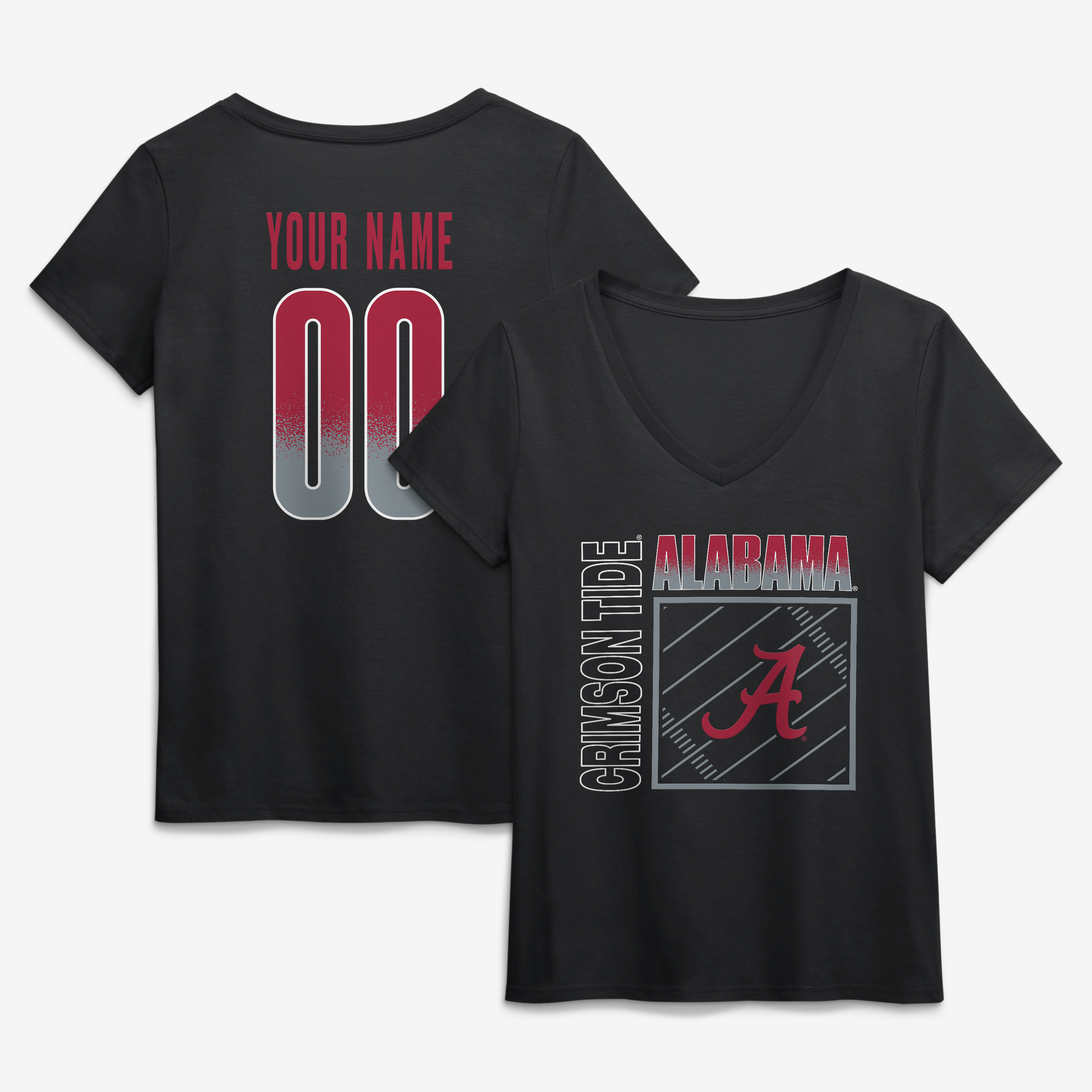 Women’s Black Alabama Crimson Tide Home Field Pop Personalized Any Name & Number V-Neck T-Shirt Women’s Black Alabama Crimson Tide Home Field Pop Personalized Any Name & Number V-Neck T-Shirt