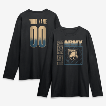 Men's Black Army Black Knights  Home Field Pop Personalized Any Name & Number Long Sleeve T-Shirt