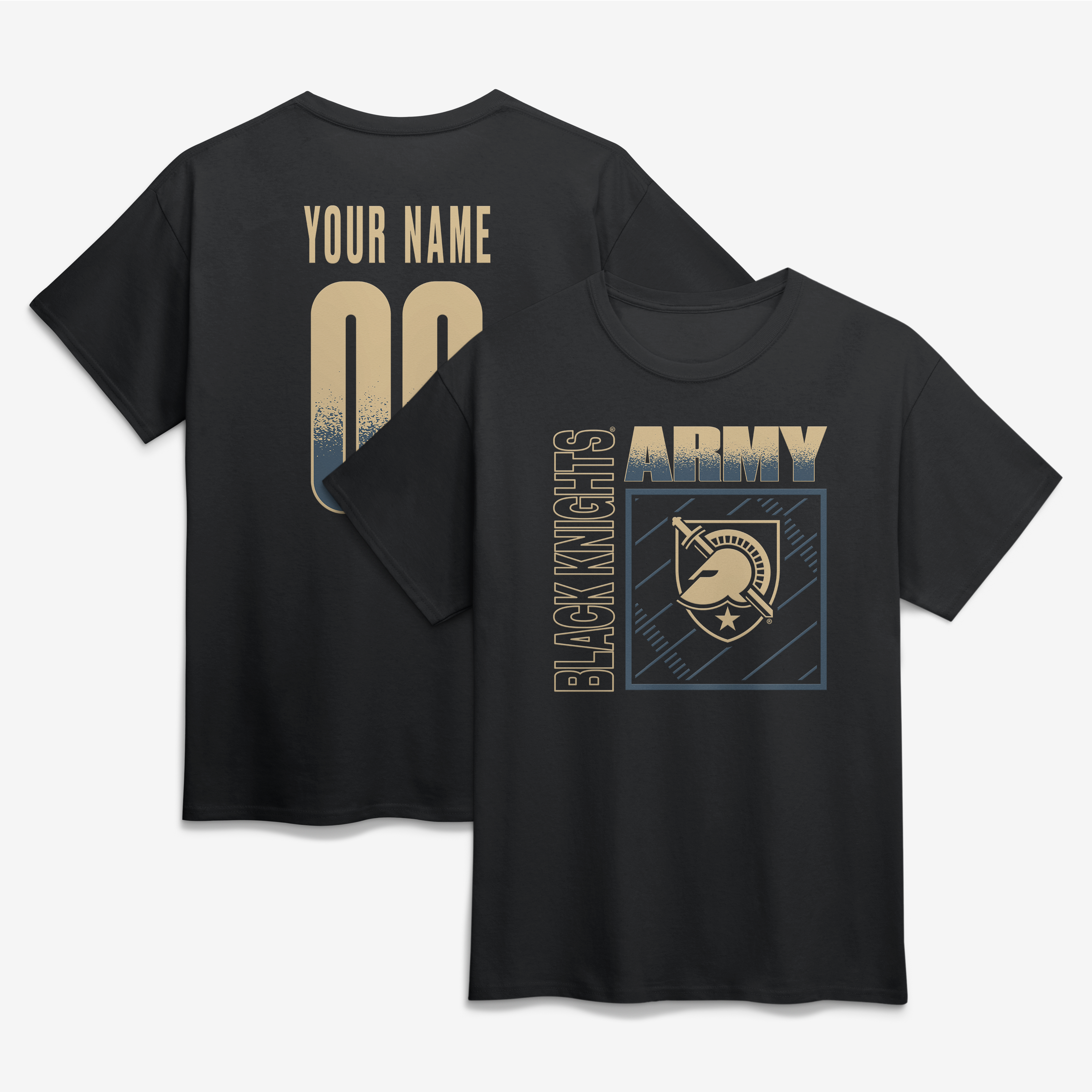 Men’s Black Army Black Knights Home Field Pop Personalized Any Name & Number T-Shirt