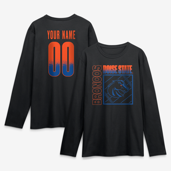 Men's Black Boise State Broncos  Home Field Pop Personalized Any Name & Number Long Sleeve T-Shirt