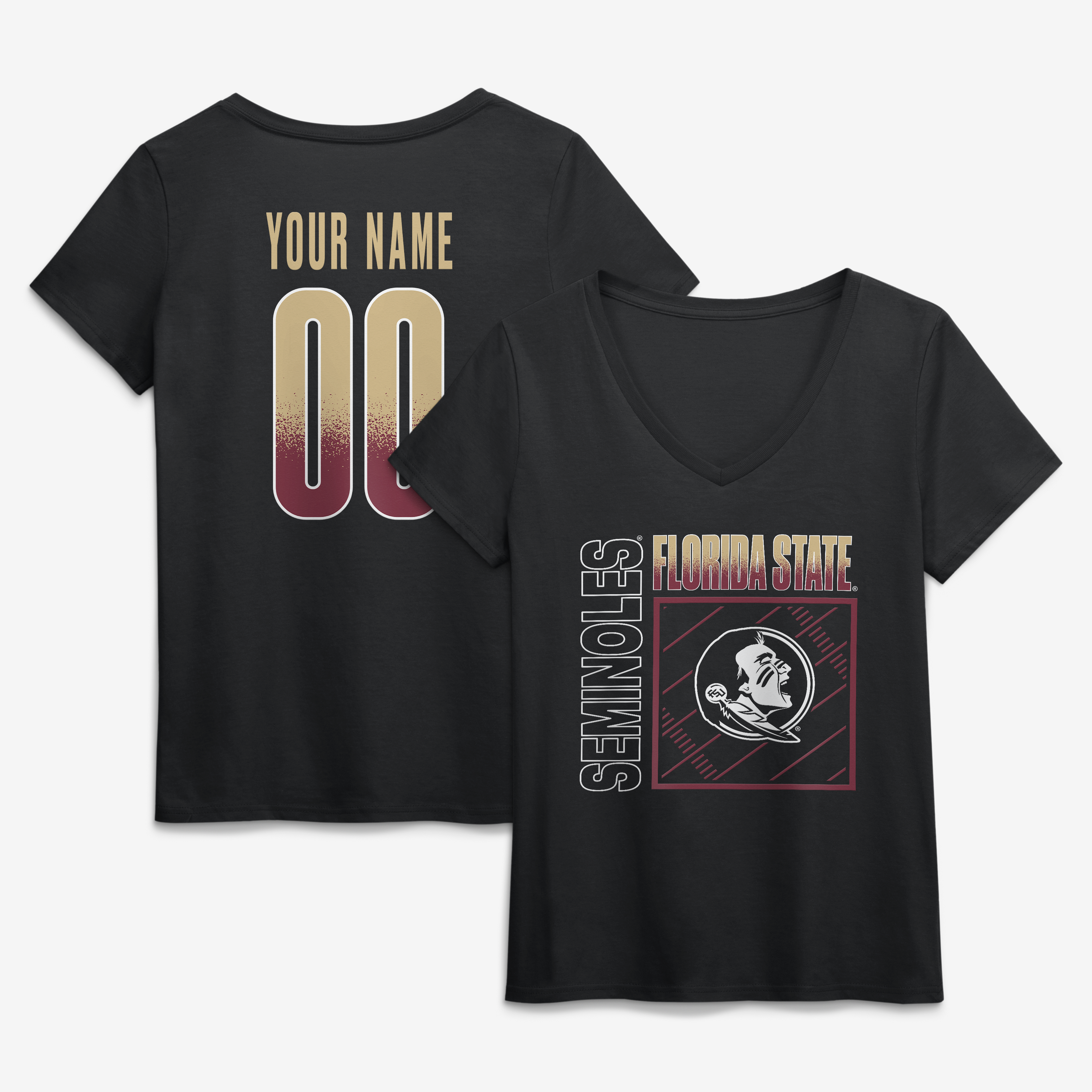 Women’s Black Florida State Seminoles Home Field Pop Personalized Any Name & Number V-Neck T-Shirt Women’s Black Florida State Seminoles Home Field Pop Personalized Any Name & Number V-Neck T-Shirt