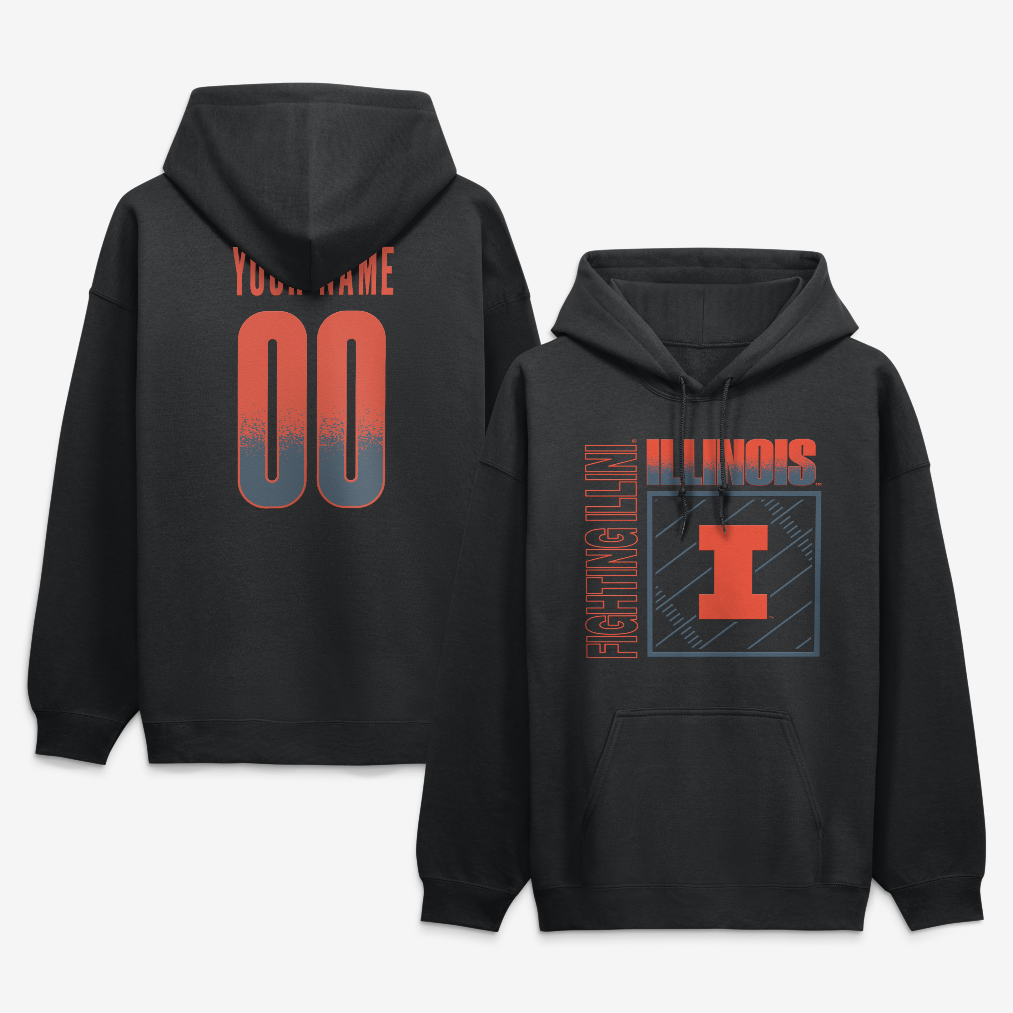 Men’s Black Illinois Fighting Illini Home Field Pop Personalized Any Name & Number Hoodie Men’s Black Illinois Fighting Illini Home Field Pop Personalized Any Name & Number Hoodie