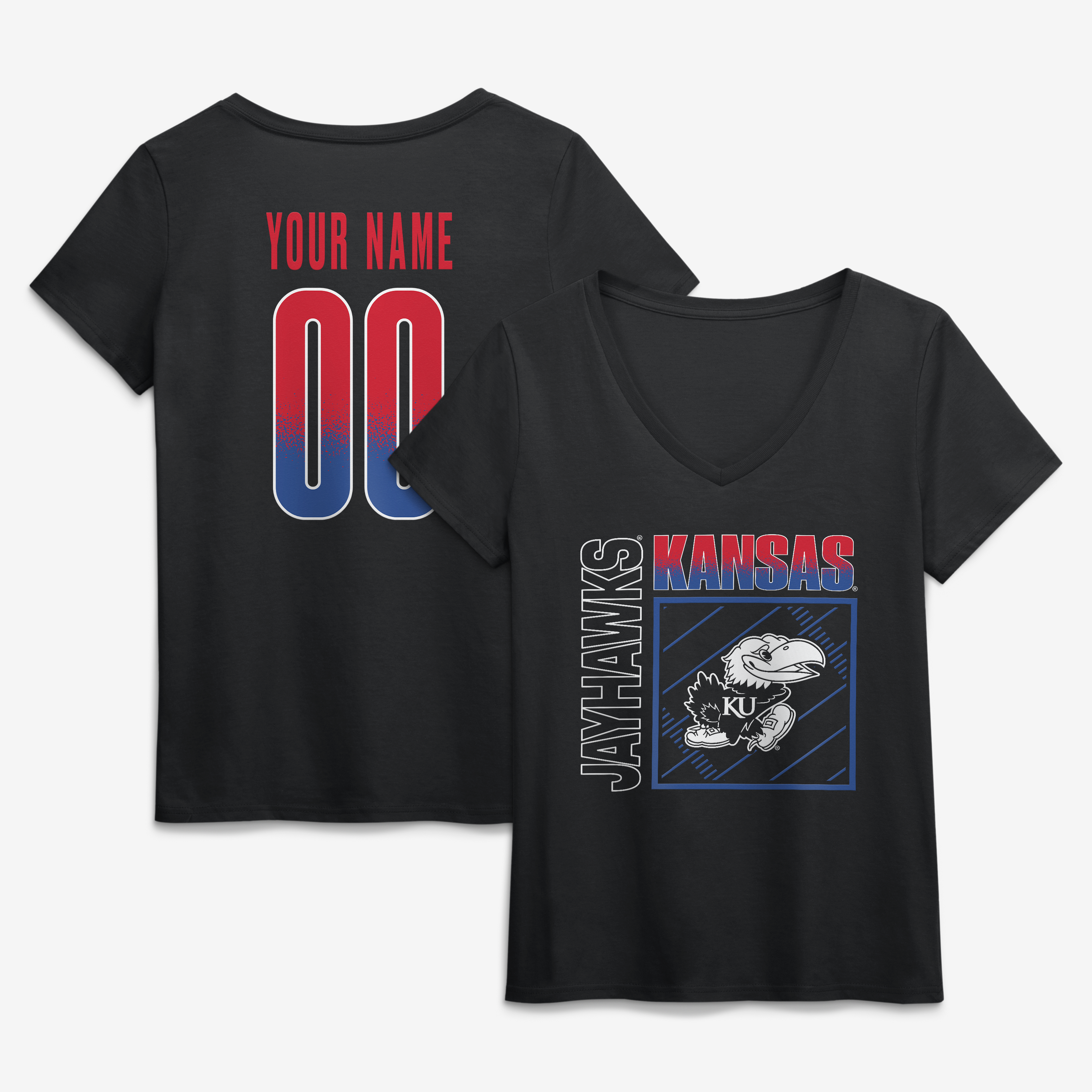 Women’s Black Kansas Jayhawks Home Field Pop Personalized Any Name & Number V-Neck T-Shirt Women’s Black Kansas Jayhawks Home Field Pop Personalized Any Name & Number V-Neck T-Shirt