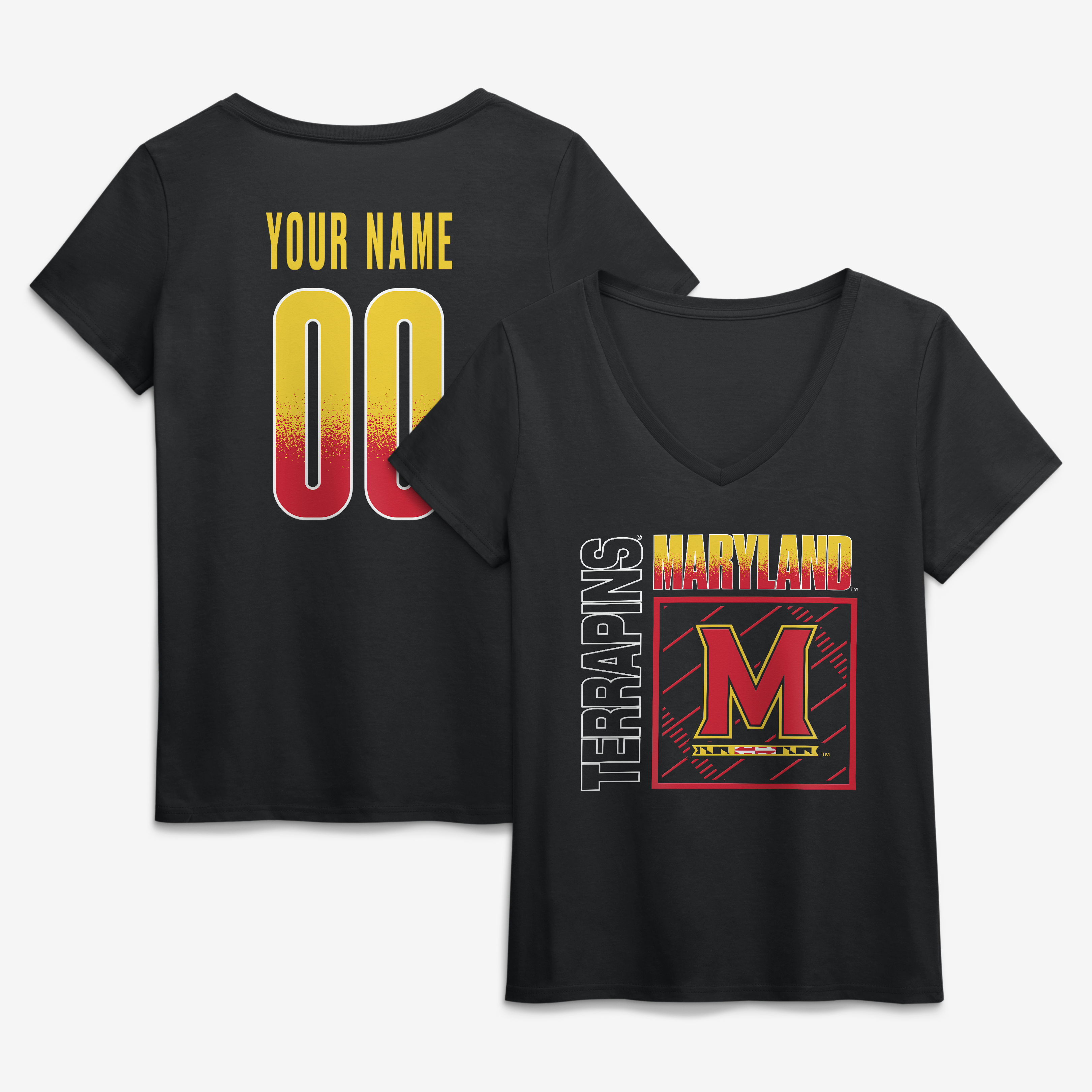 Women’s Black Maryland Terrapins Home Field Pop Personalized Any Name & Number V-Neck T-Shirt Women’s Black Maryland Terrapins Home Field Pop Personalized Any Name & Number V-Neck T-Shirt