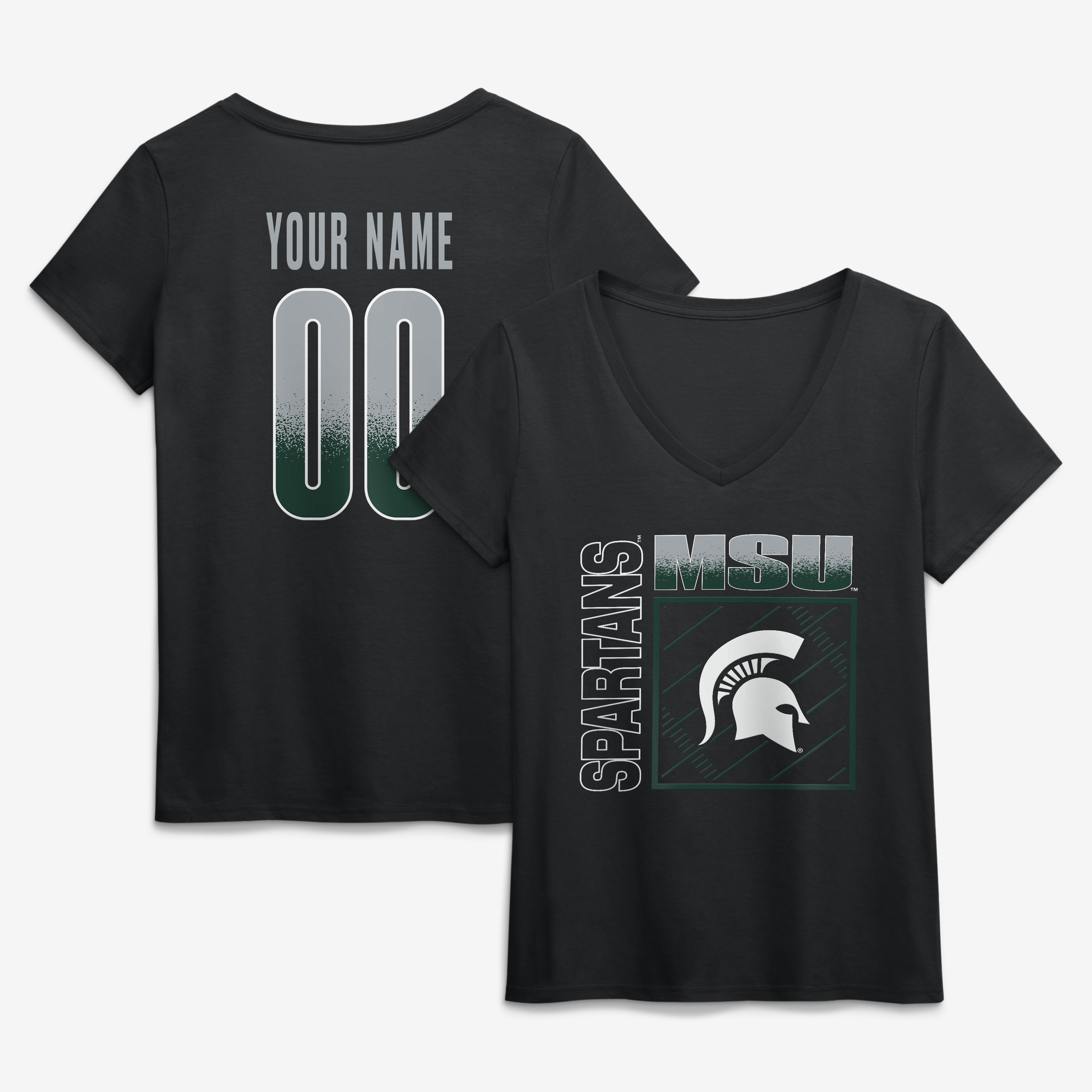 Women’s Black Michigan State Spartans Home Field Pop Personalized Any Name & Number V-Neck T-Shirt Women’s Black Michigan State Spartans Home Field Pop Personalized Any Name & Number V-Neck T-Shirt