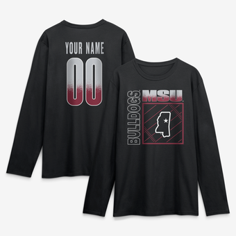Men's Black Mississippi State Bulldogs  Home Field Pop Personalized Any Name & Number Long Sleeve T-Shirt