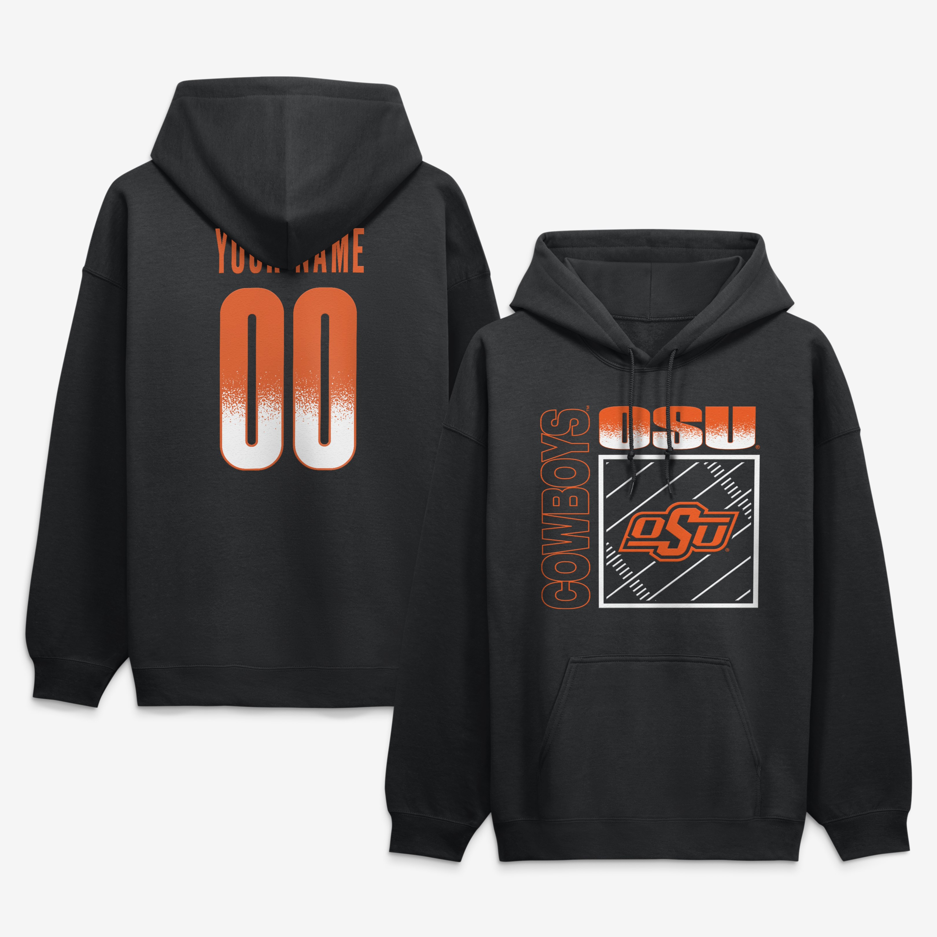 Men’s Black Oklahoma State Cowboys Home Field Pop Personalized Any Name & Number Hoodie