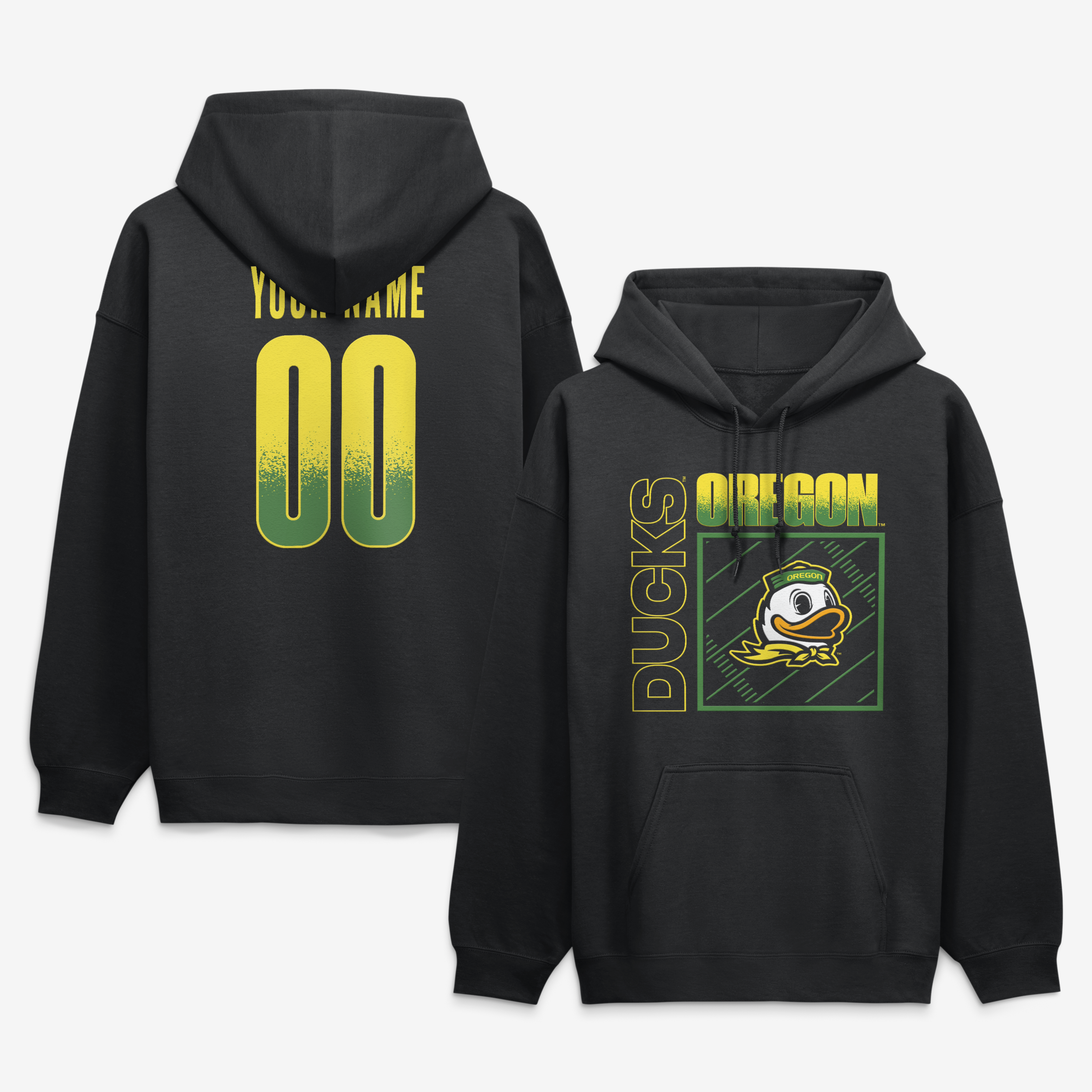 Men’s Black Oregon Ducks Home Field Pop Personalized Any Name & Number Hoodie
