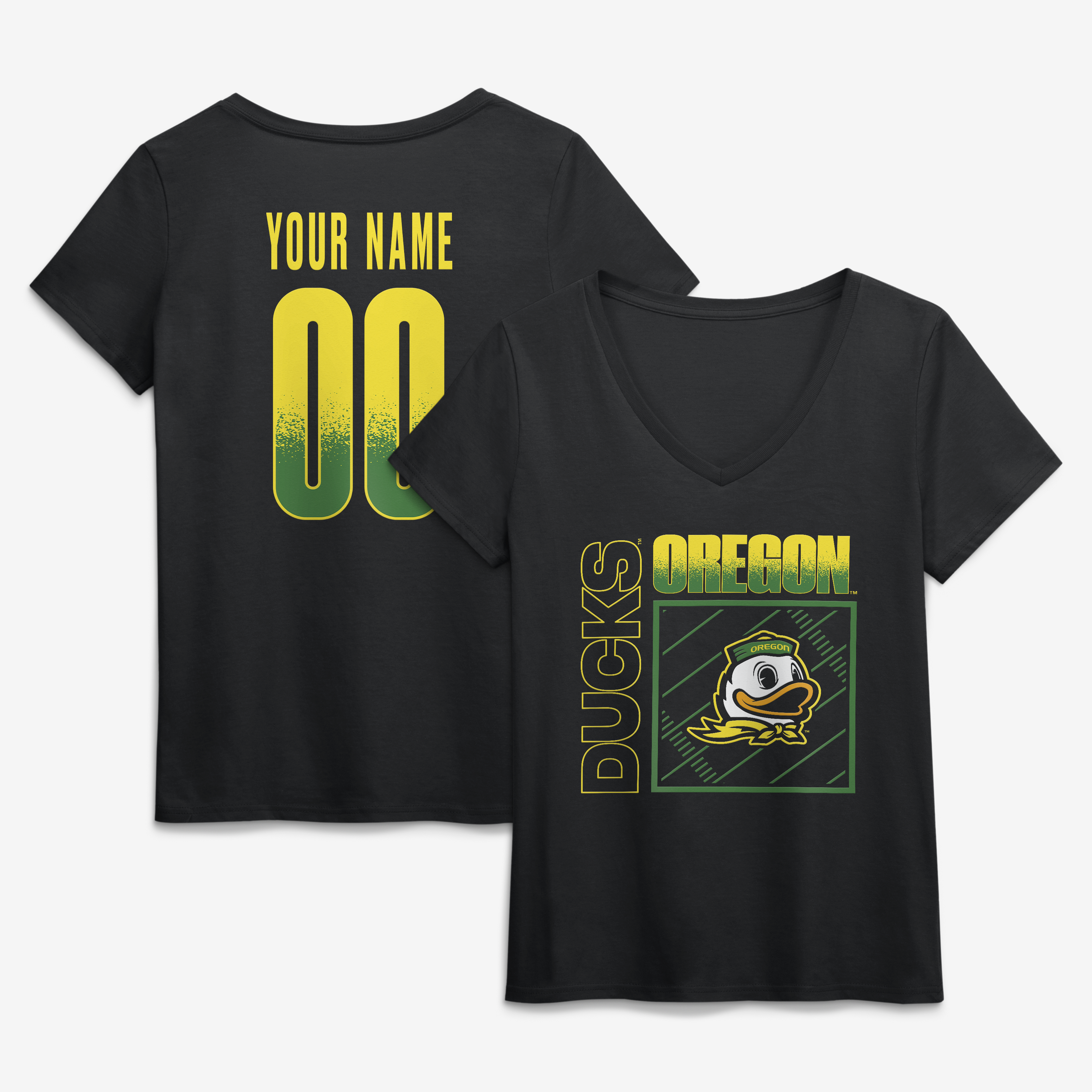 Women’s Black Oregon Ducks Home Field Pop Personalized Any Name & Number V-Neck T-Shirt Women’s Black Oregon Ducks Home Field Pop Personalized Any Name & Number V-Neck T-Shirt