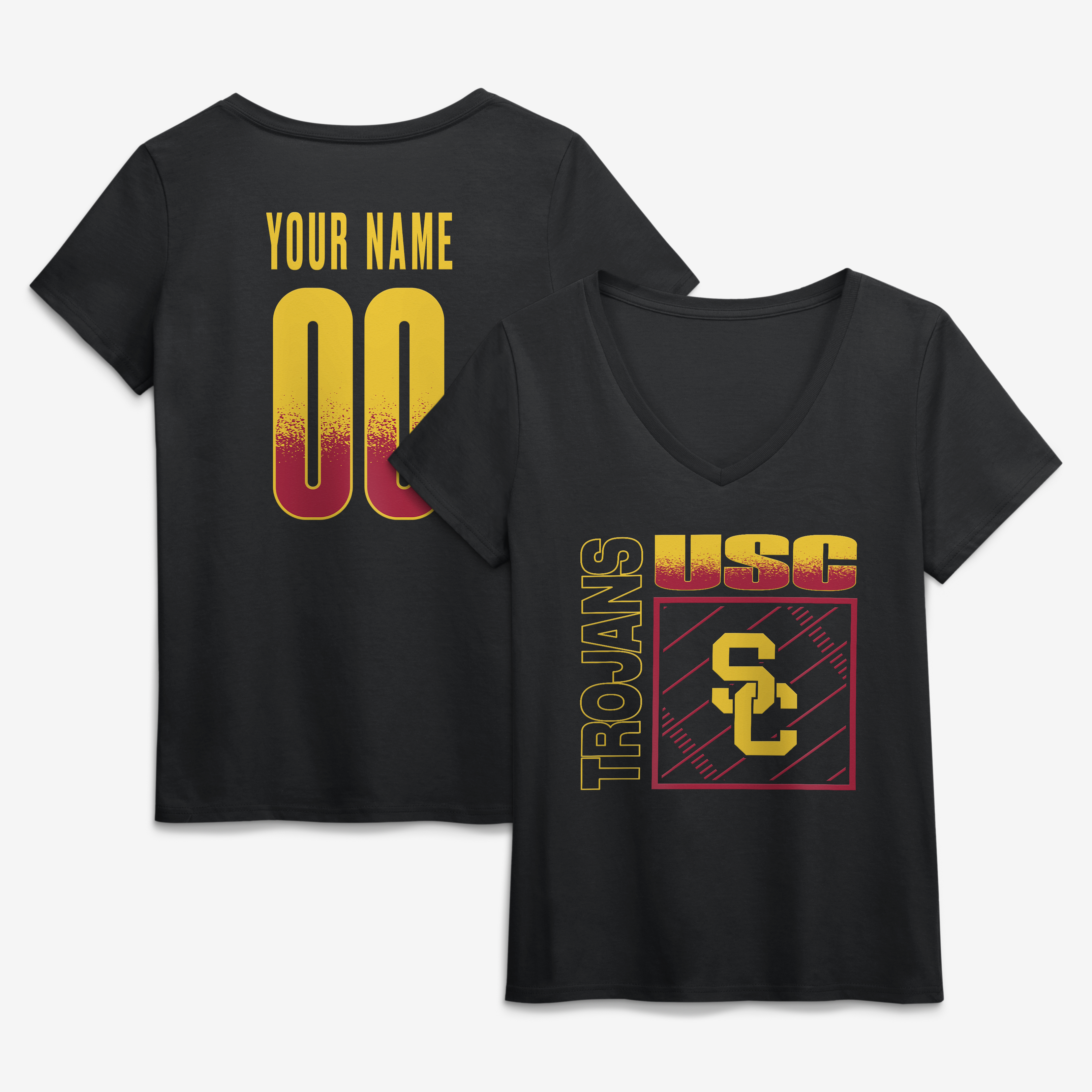 Women’s Black USC Trojans Home Field Pop Personalized Any Name & Number V-Neck T-Shirt Women’s Black USC Trojans Home Field Pop Personalized Any Name & Number V-Neck T-Shirt