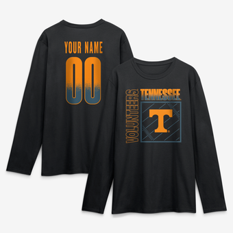 Men's Black Tennessee Volunteers  Home Field Pop Personalized Any Name & Number Long Sleeve T-Shirt