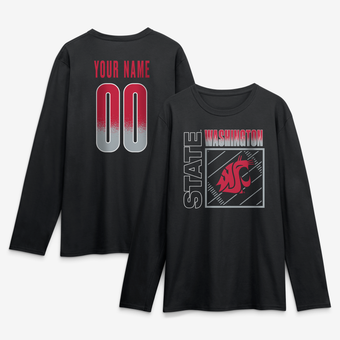 Men's Black Washington State Cougars  Home Field Pop Personalized Any Name & Number Long Sleeve T-Shirt