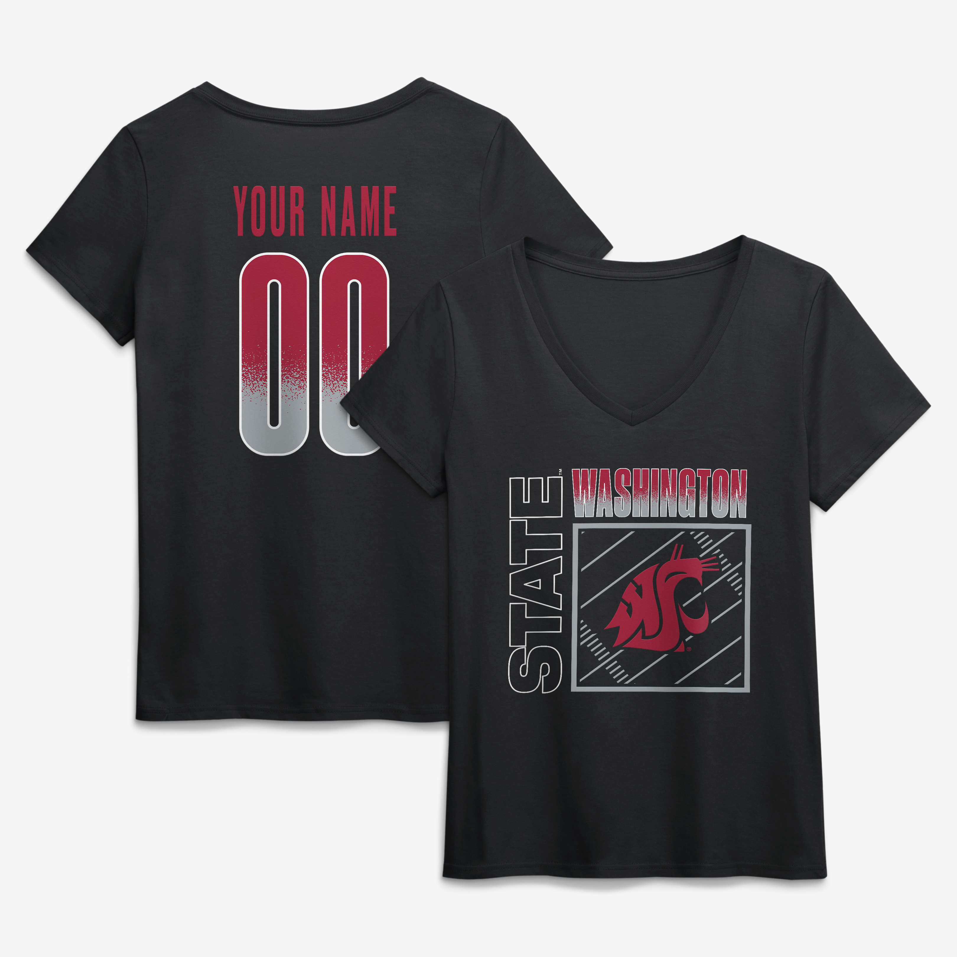 Women’s Black Washington State Cougars Home Field Pop Personalized Any Name & Number V-Neck T-Shirt Women’s Black Washington State Cougars Home Field Pop Personalized Any Name & Number V-Neck T-Shirt
